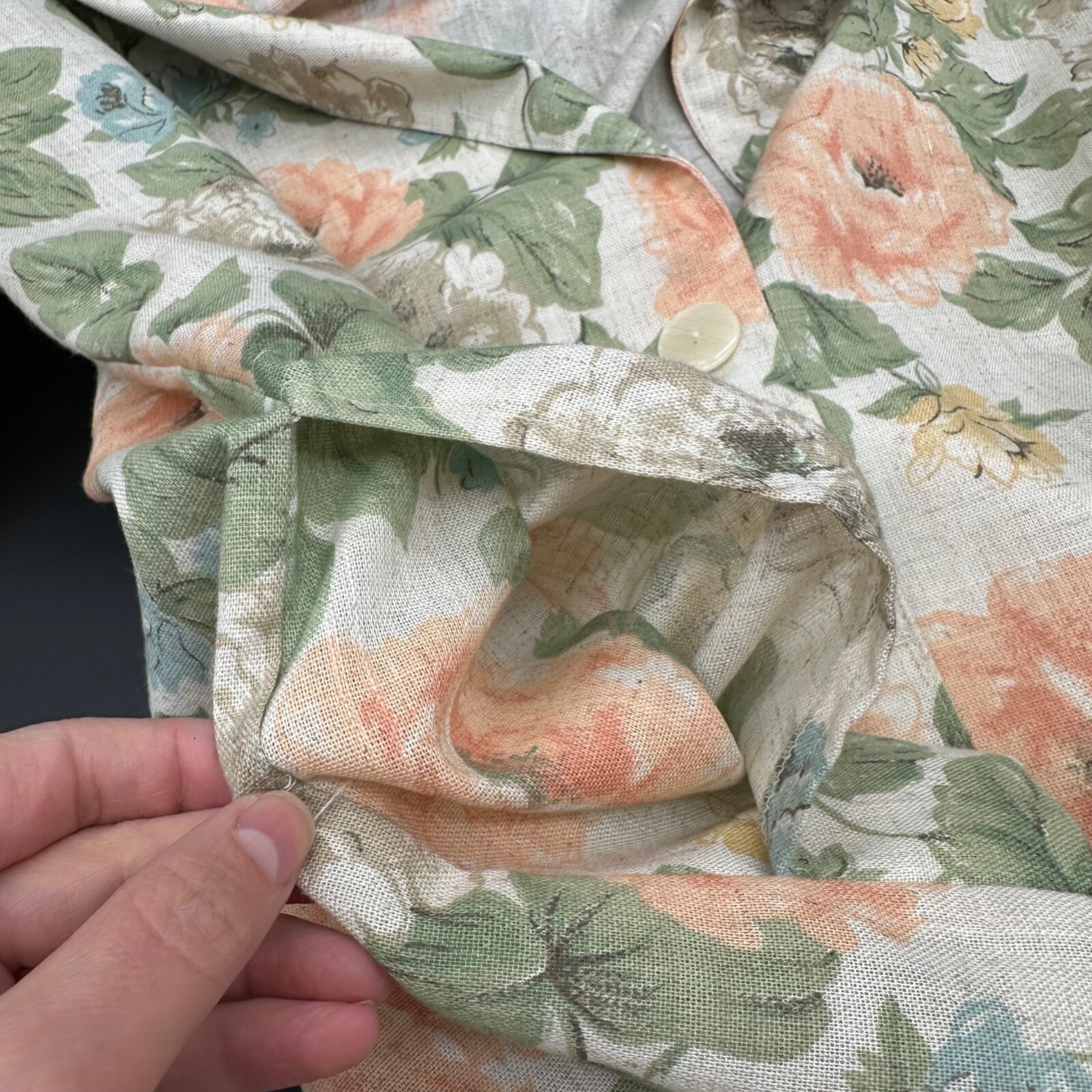 Vintage Floral Blazer Jacket Katie Brooke Size 16 Made In USA 1990s Fashion