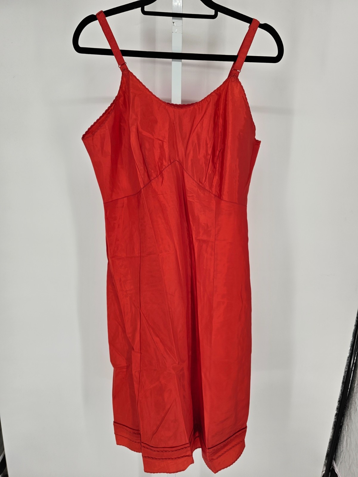 Vintage Wonder Maid Womens Sz 40 (XL) Slip Nightgown Solid Red Sleeveless