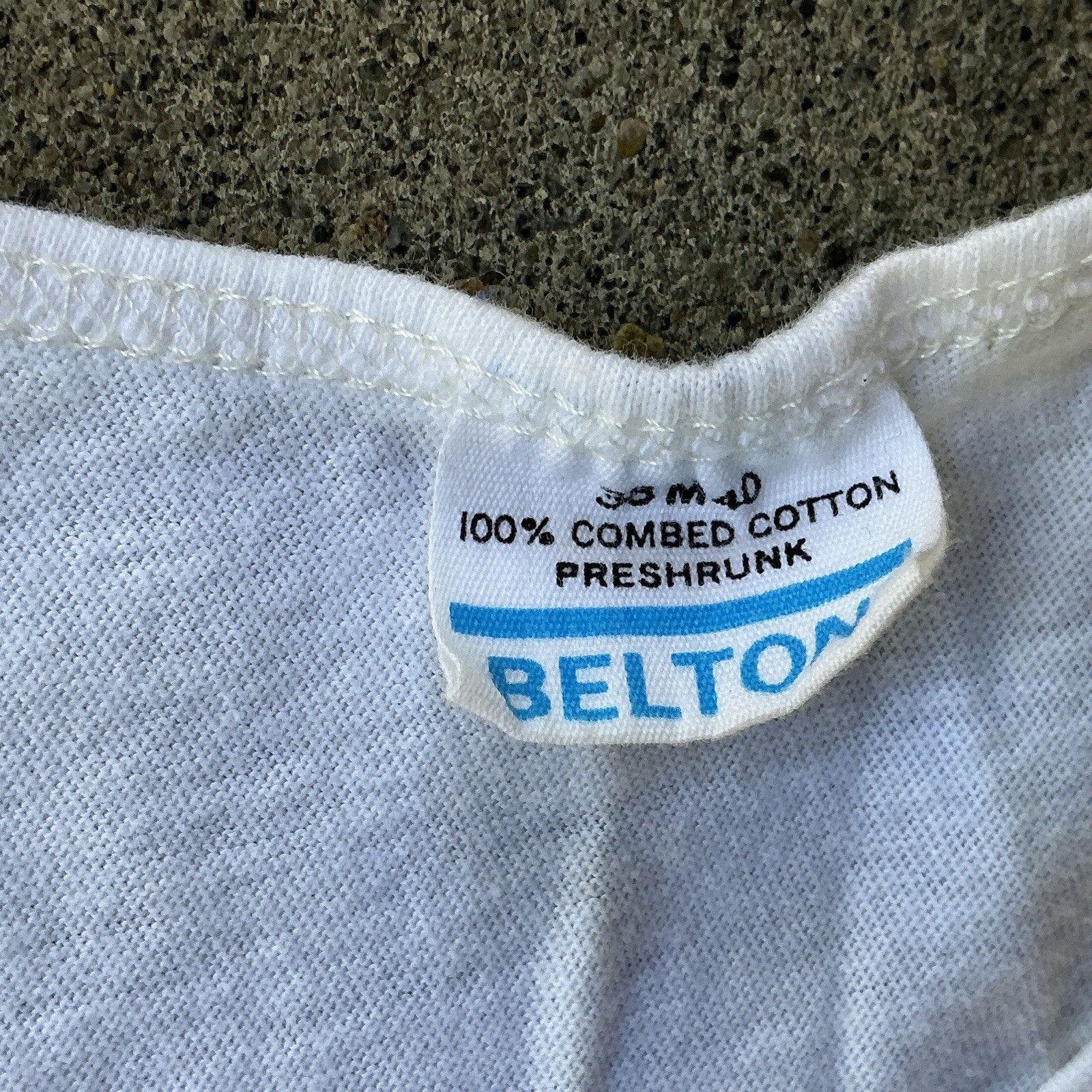 Vintage 80s BELTON 100% Cotton Tank Top STANFORD CREW 86 White Red Pre Shrunk