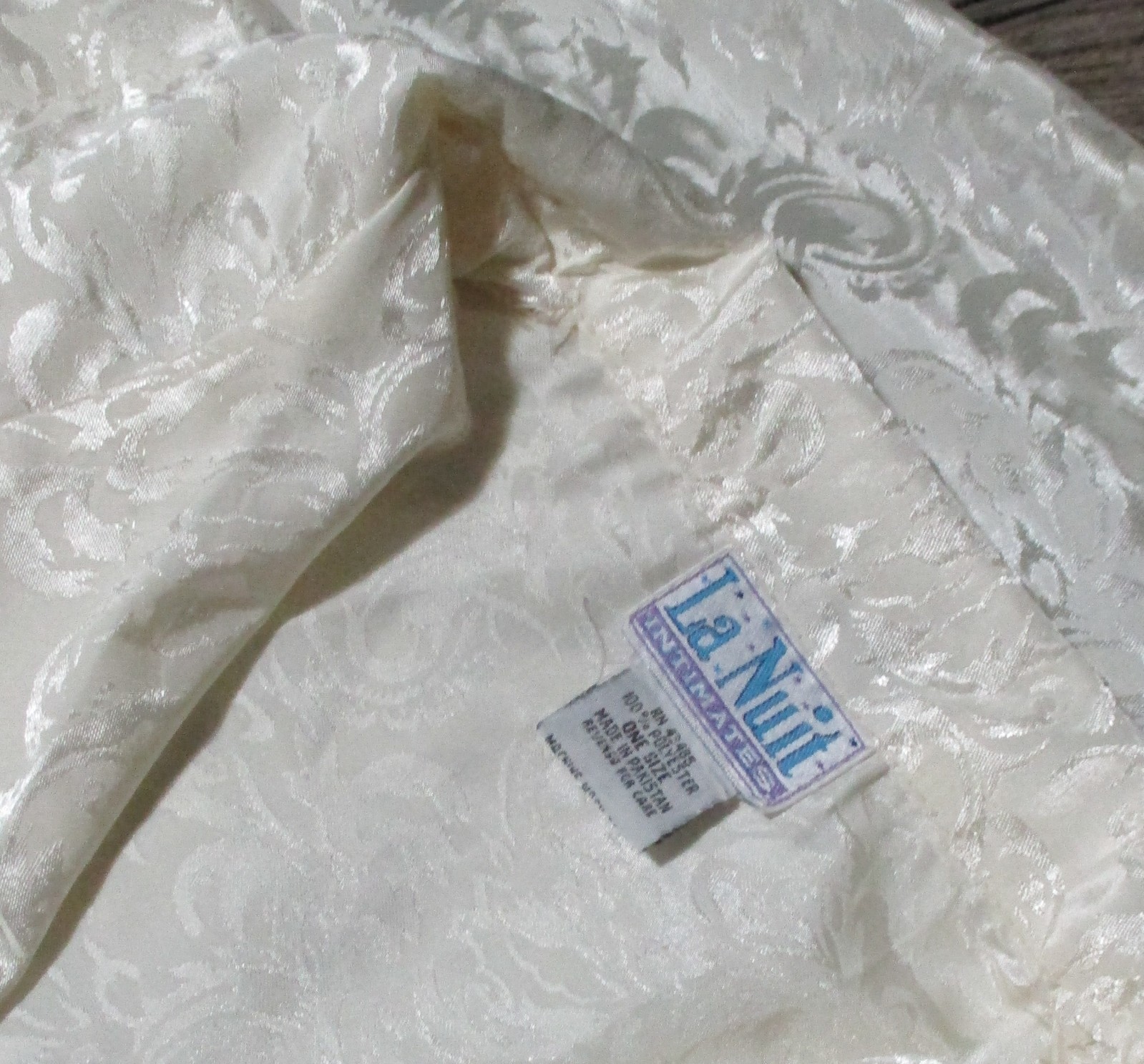 Vintage La Nuit Polyester Satin Night Shirt Dressing Robe Golden Girls One Size