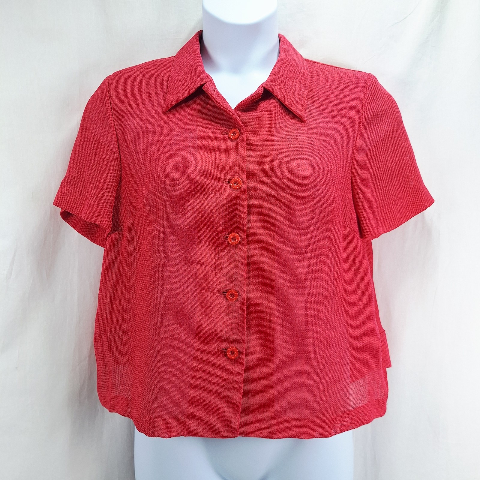 Amanda Smith Suit Dress Jacket Women Size 12 Semi Sheer Pink Coral