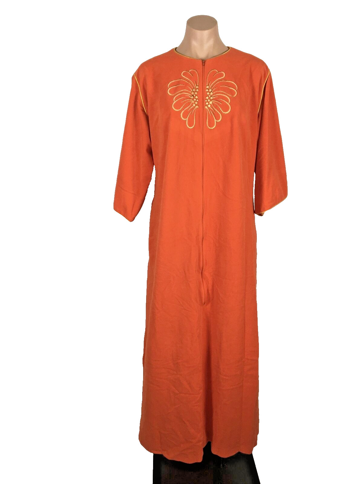 I.Appel Hostess Kaftan Psychedelic MOD Velour Robe House Coat VTG S UNION MADE