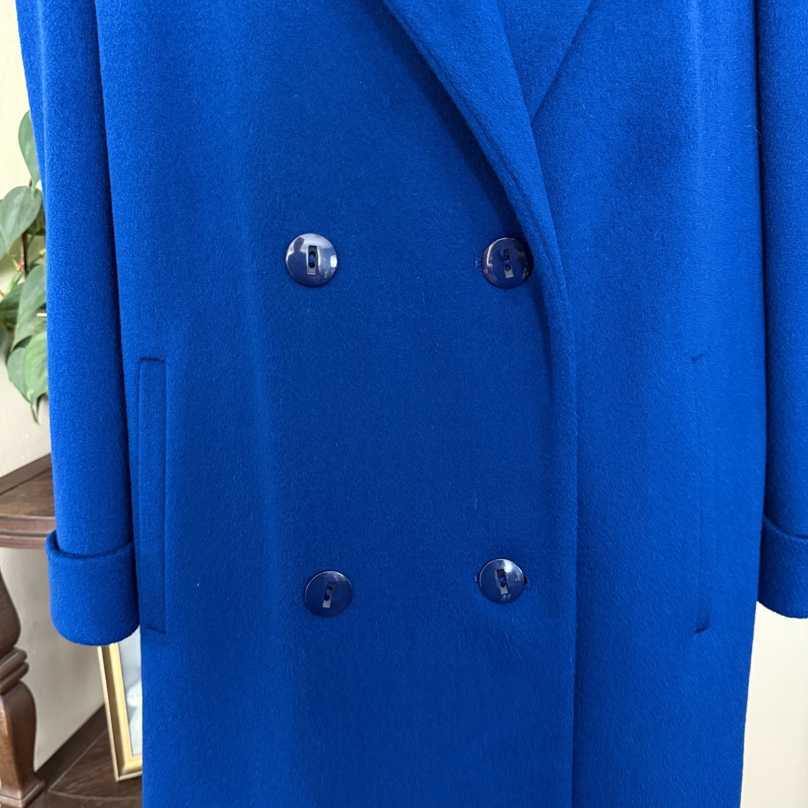 Vintage Alorna by Forstmann Cobalt Blue Wool Coat Petite Gorgeous Lining