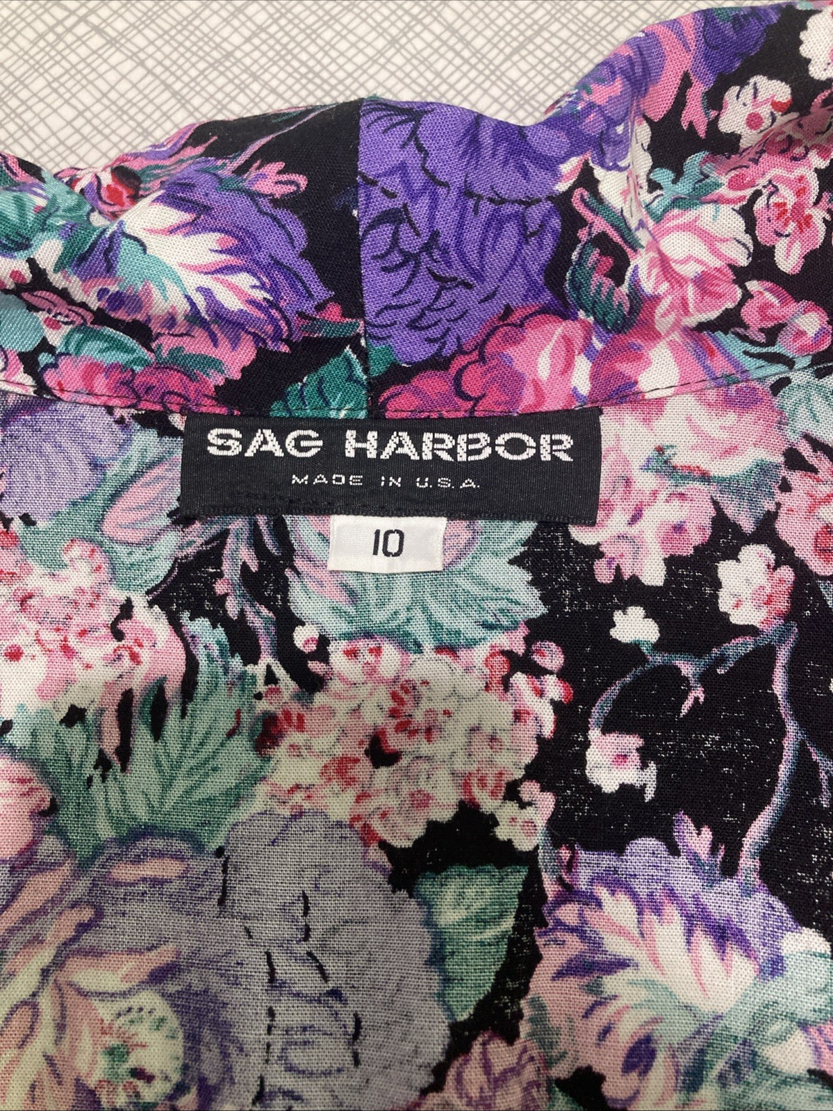 VTG 80s Sag Harbor Floral Blazer Jacket 10 Rayon USA Longline Whimsygoth Avant