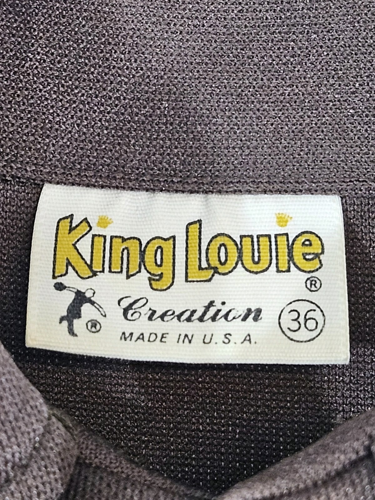 Vtg 70s King Louie Pullover Polyester Bowling Shirt Chainstitch USA Made Sz 36