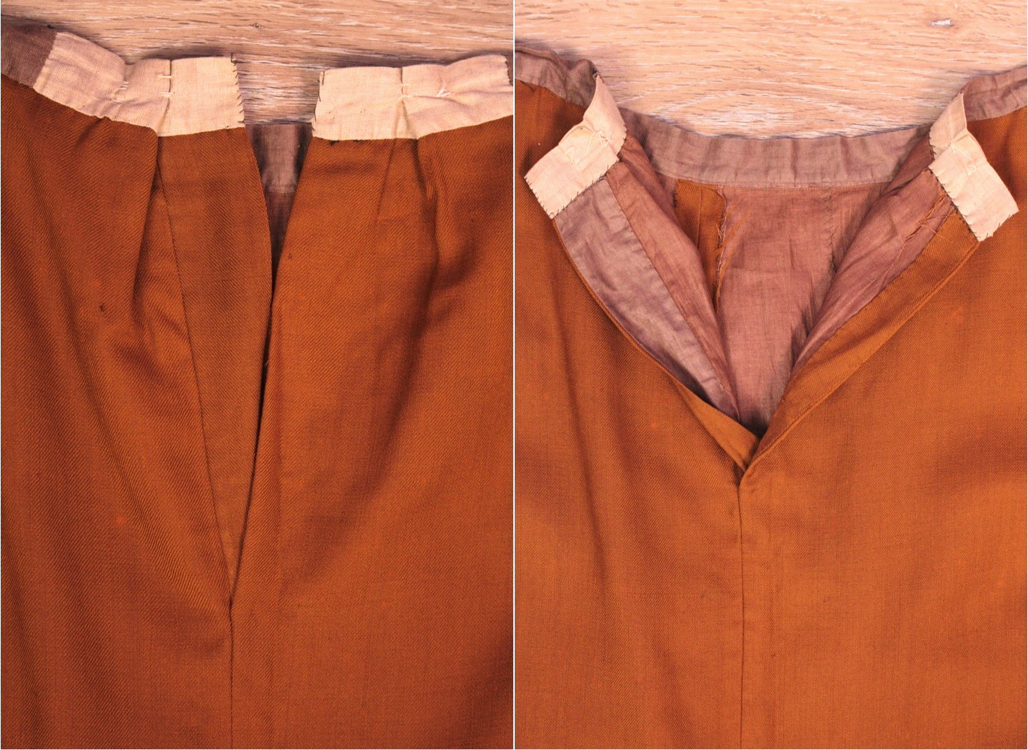 VTG Women’s Antique Late 1800s 2 Pc Burnt Orange / Brown Jacket & Skirt Set XS/S