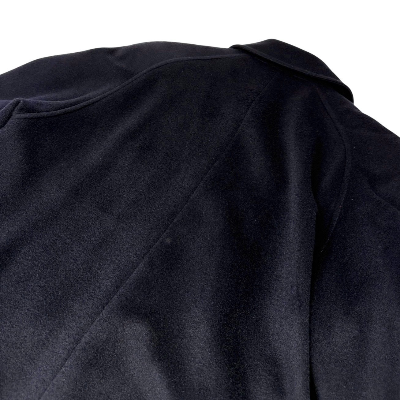 CHANEL Vinatage 95A CC Logo Button Coat Jacket #38 Cashmere Dark Blue Gold