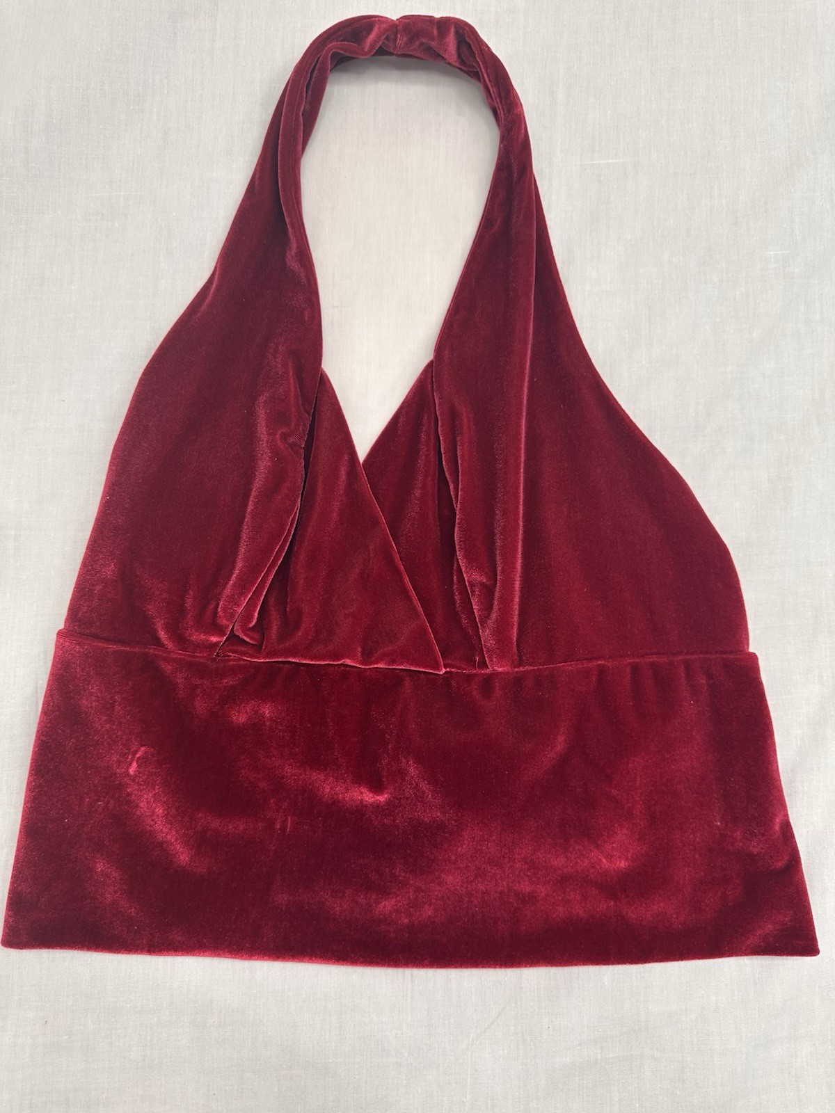 Newport News Women’s Vintage Velvet Style Halter Top Y2K 2000s Size Large