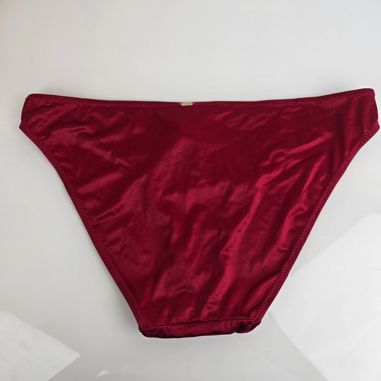 Jessica Simpson Second Skin Satin Shiny Slick Slippery Red Bikini Panties L 7