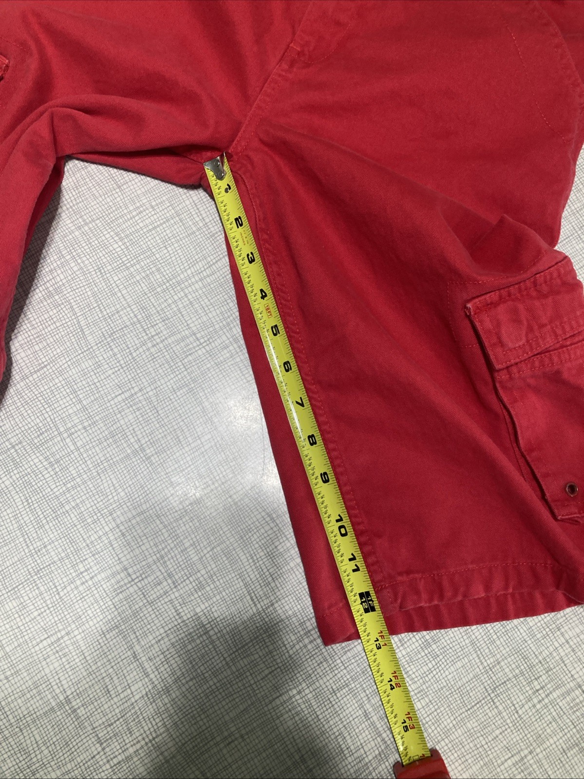 Rocawear Boys Size 14 Red Cargo Shorts 29 Waist Y2K Vintage Sun-Faded Womens 6-8