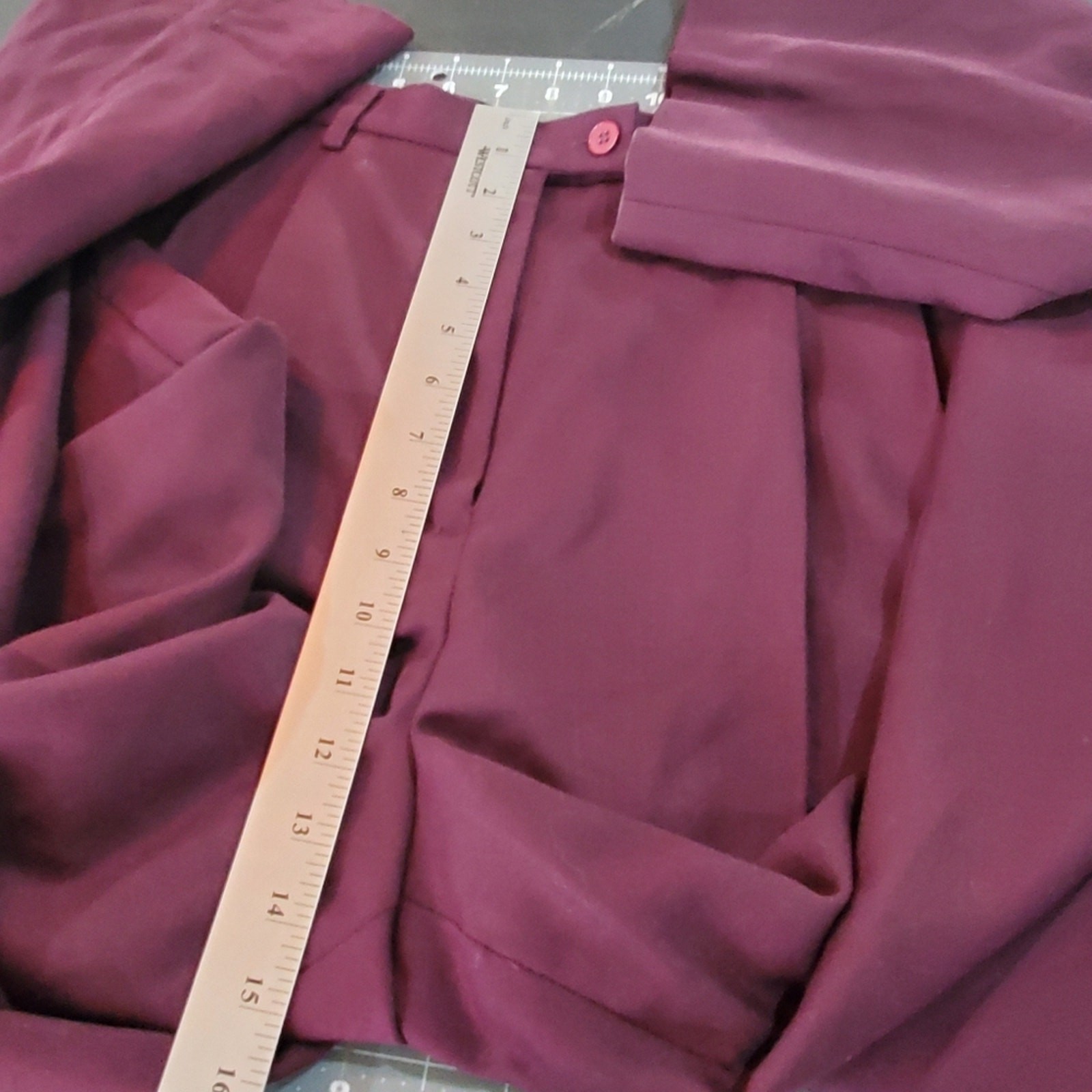 Vintage 90s Purple Wool Super High Rise Pleated Trouser Casual Pants Size 12