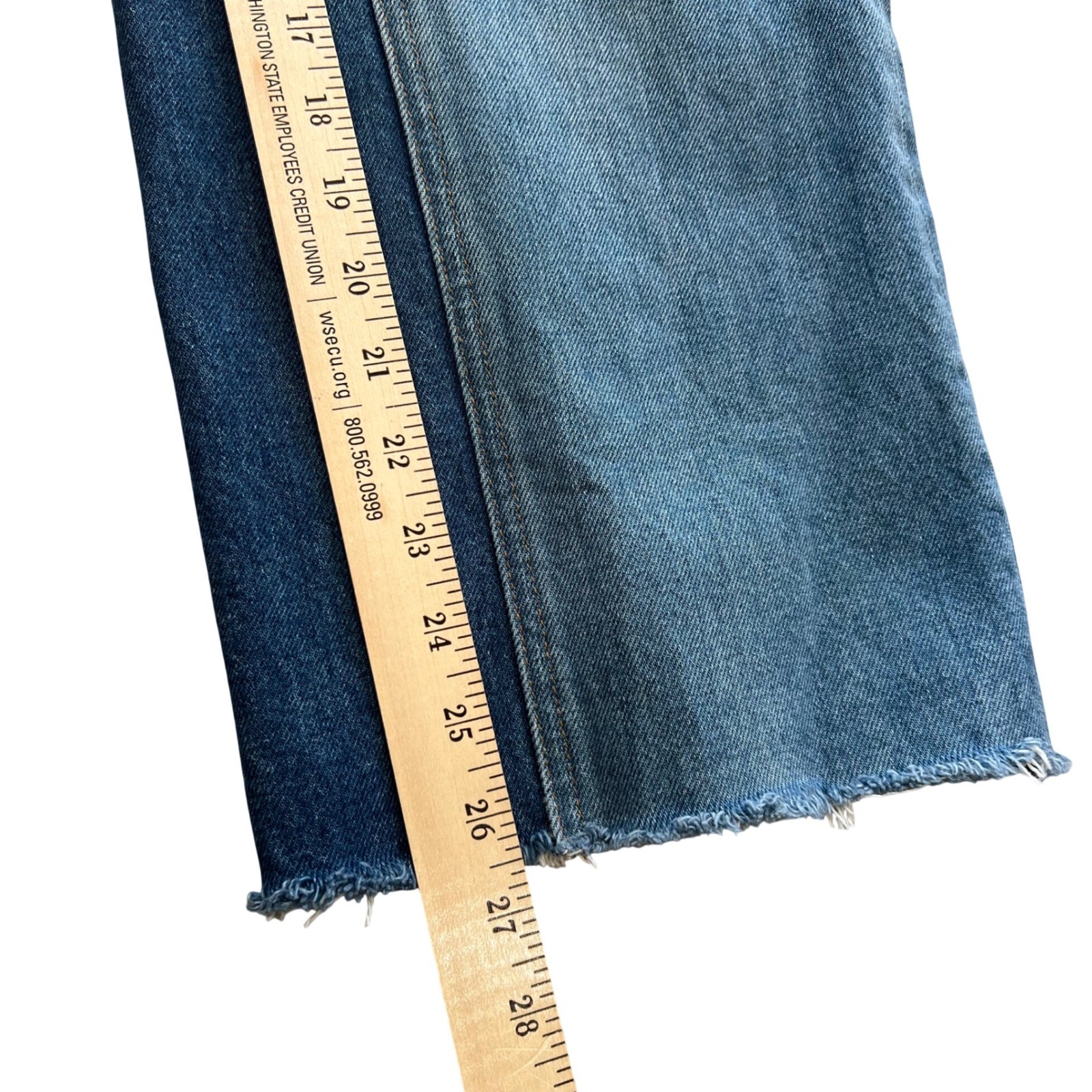 J.Crew Slim Wide Leg 2 Tone Retro Style Raw Hem Jeans Size 29