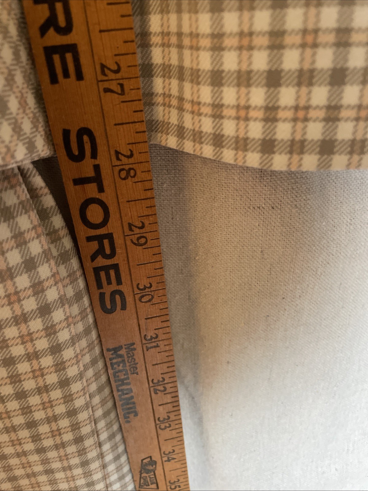 Brownstone Studio Vintage Pantsuit 1970’s Poly Double Knit Neutral Plaid Cool!