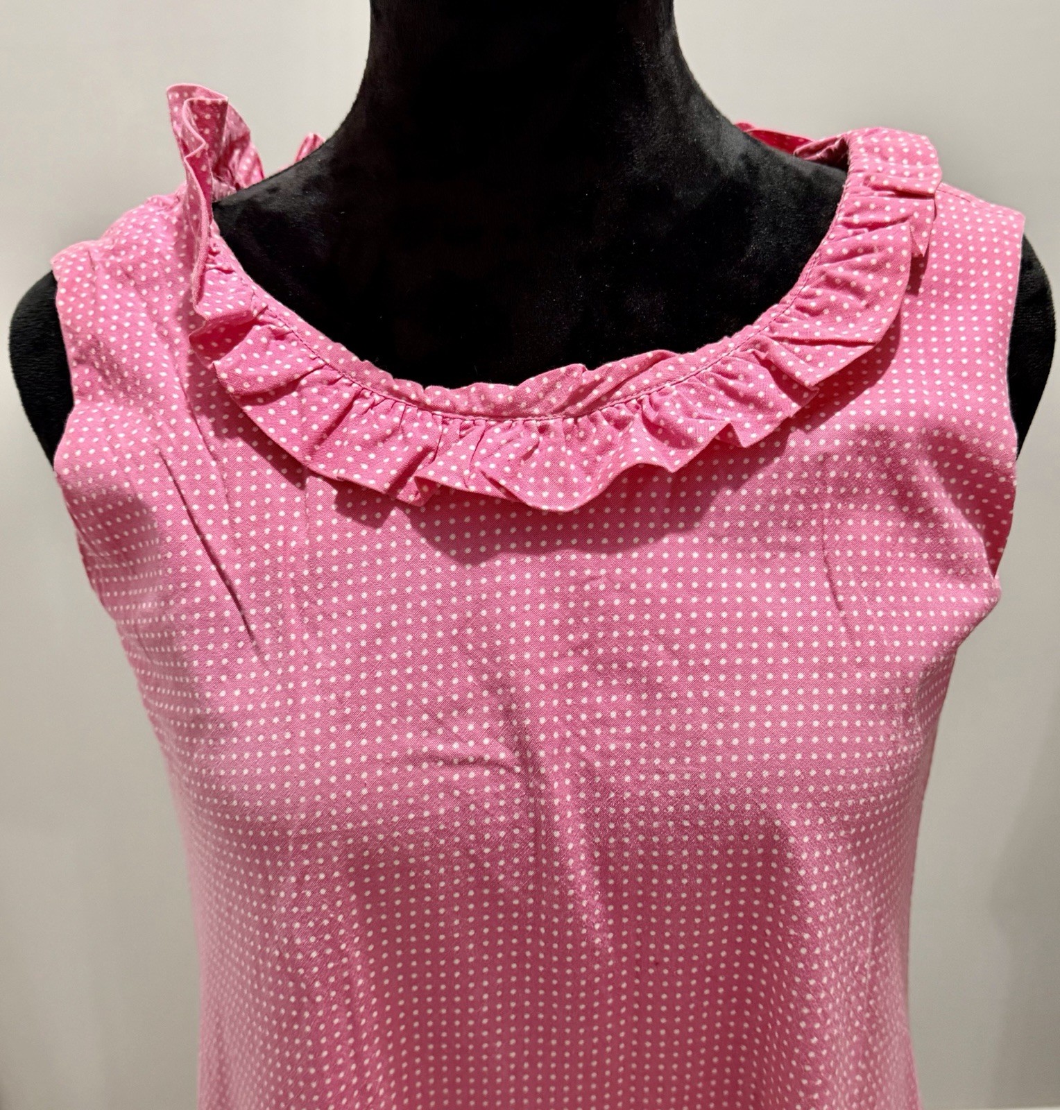 Vintage 1970s Lord & Taylor Pink Polka Dot Sundress