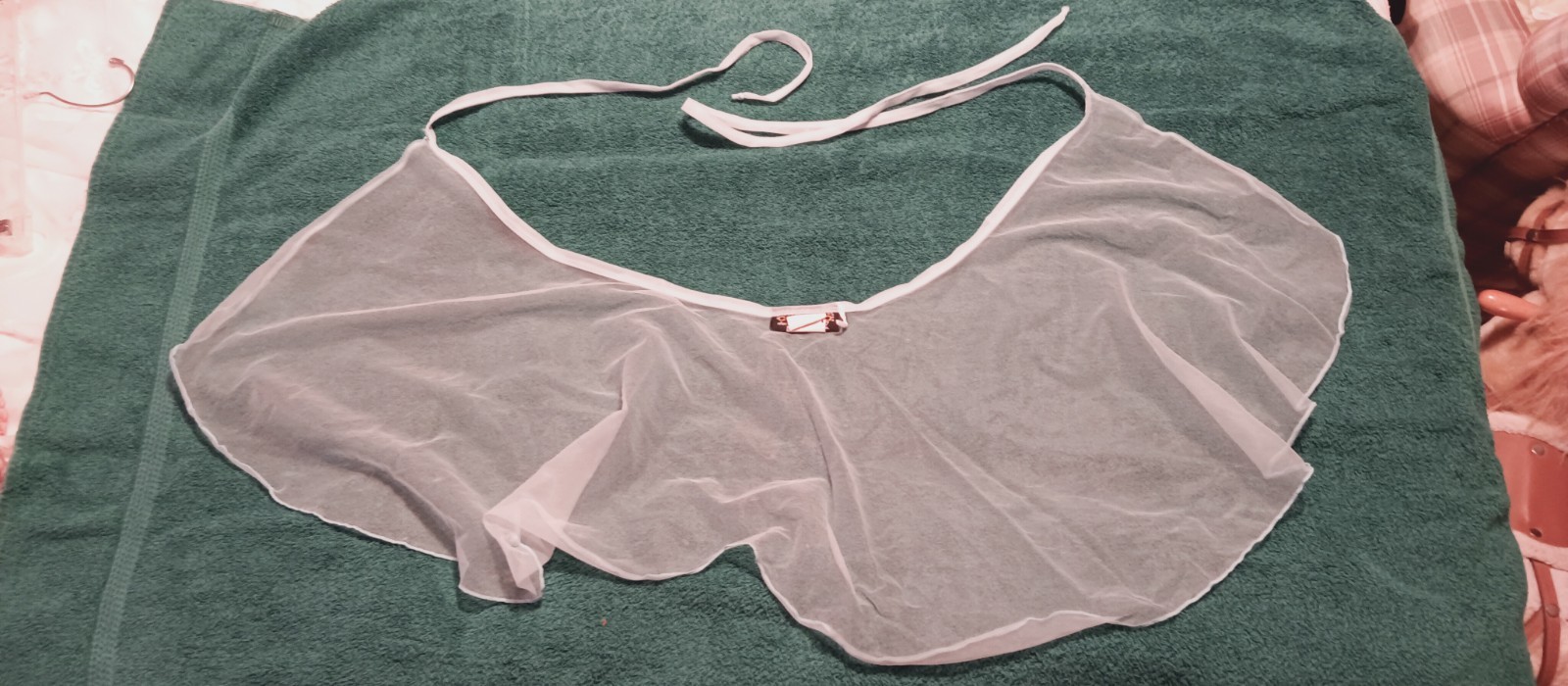 CAPEZIO VINTAGE PANTY DANCE WRAP sz M LIGHT BLUE SHEER NYLON w-LONG TIES #A0-48