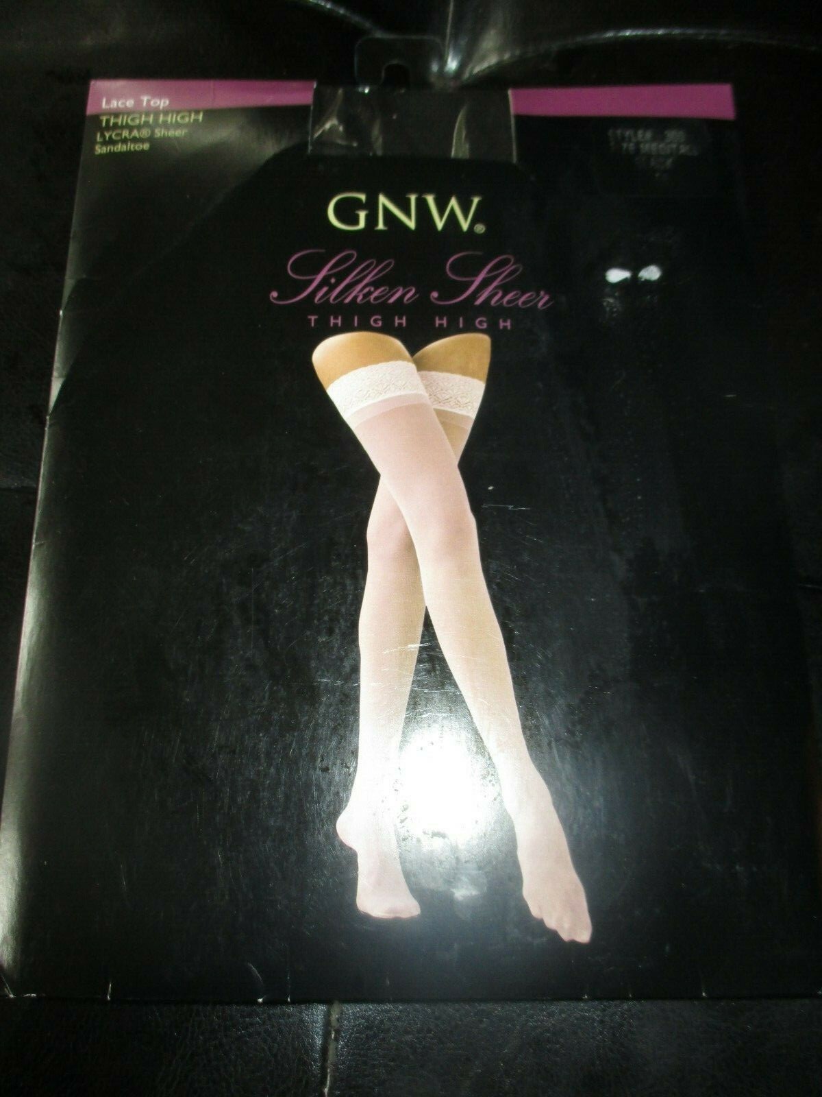GNW Vintage BLACK Sandaltoe STOCKINGS -Size Medium Tall -105-165 lbs -1990’s