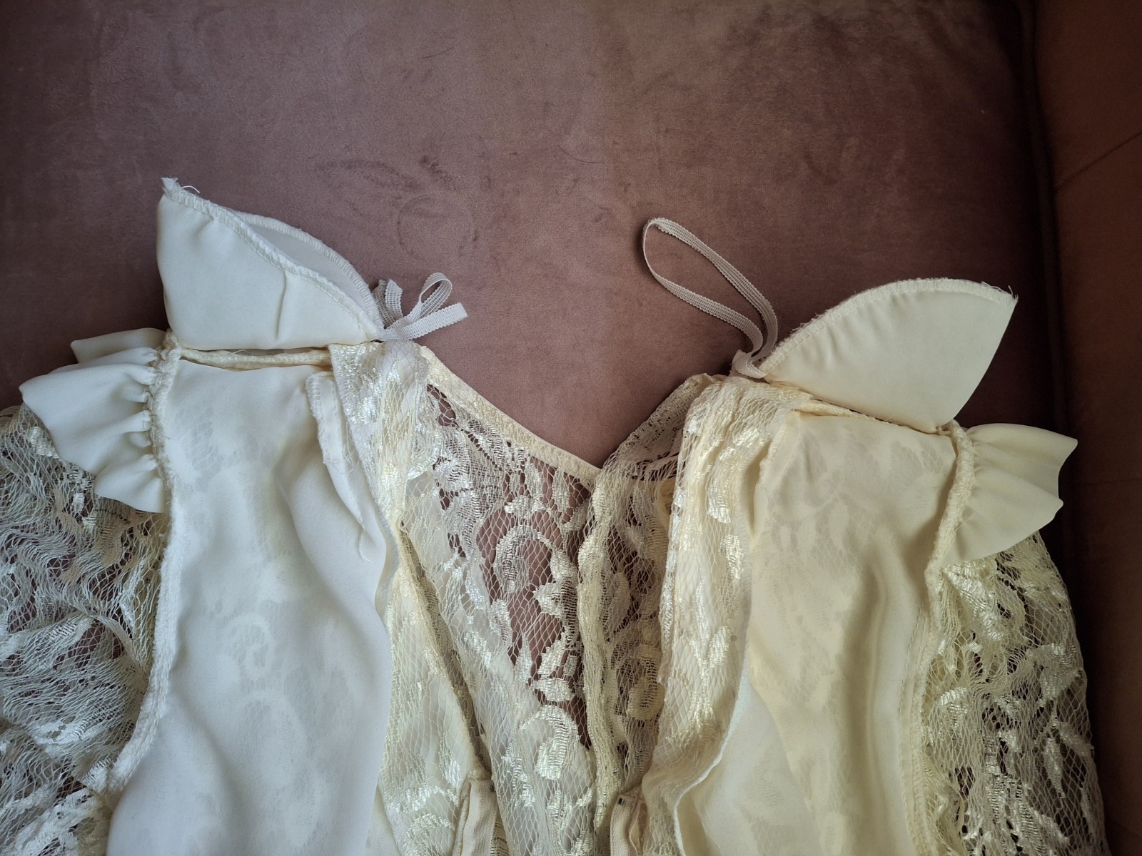Vtg 80’s Flapper Style Cream Lace Wedding Dress 2 XS A La Carte