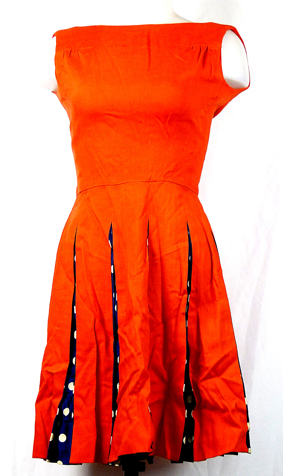 VTG 50s Judi Herron’s Top Drawer of Los Angeles Pleated Fit & Flare Red Dress 2