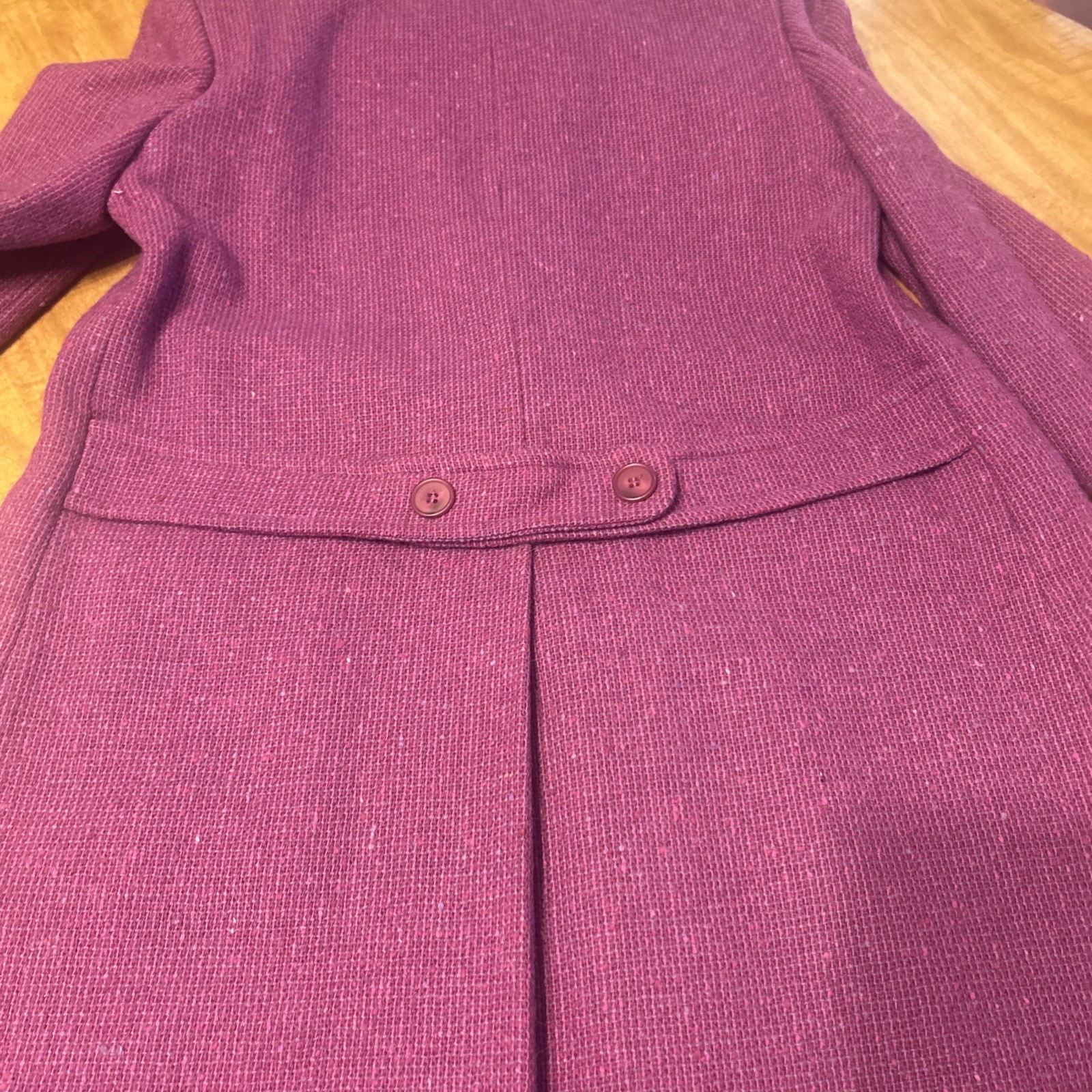 Vintage Pendleton Wool Magenta/PurpleLong Button Front Coat Womens Size 8