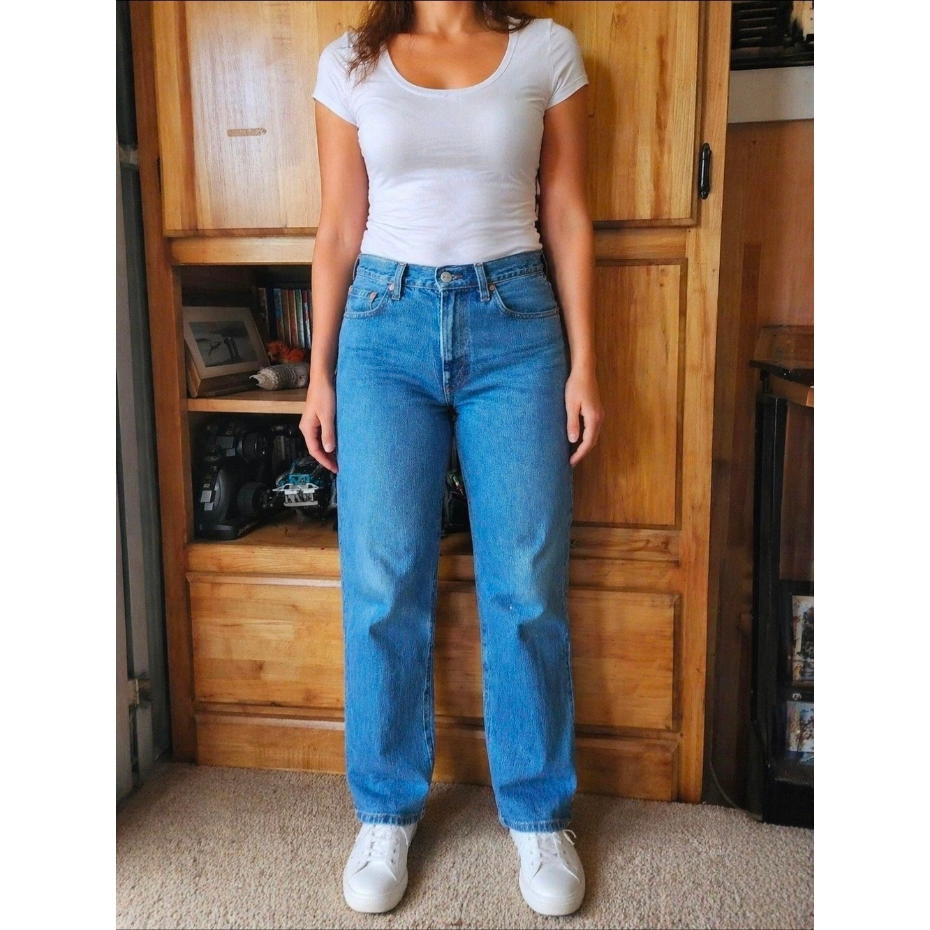 Vtg Womans 550 Levi Medium Blue Straight Leg Women’s Jeans. Sz 12M