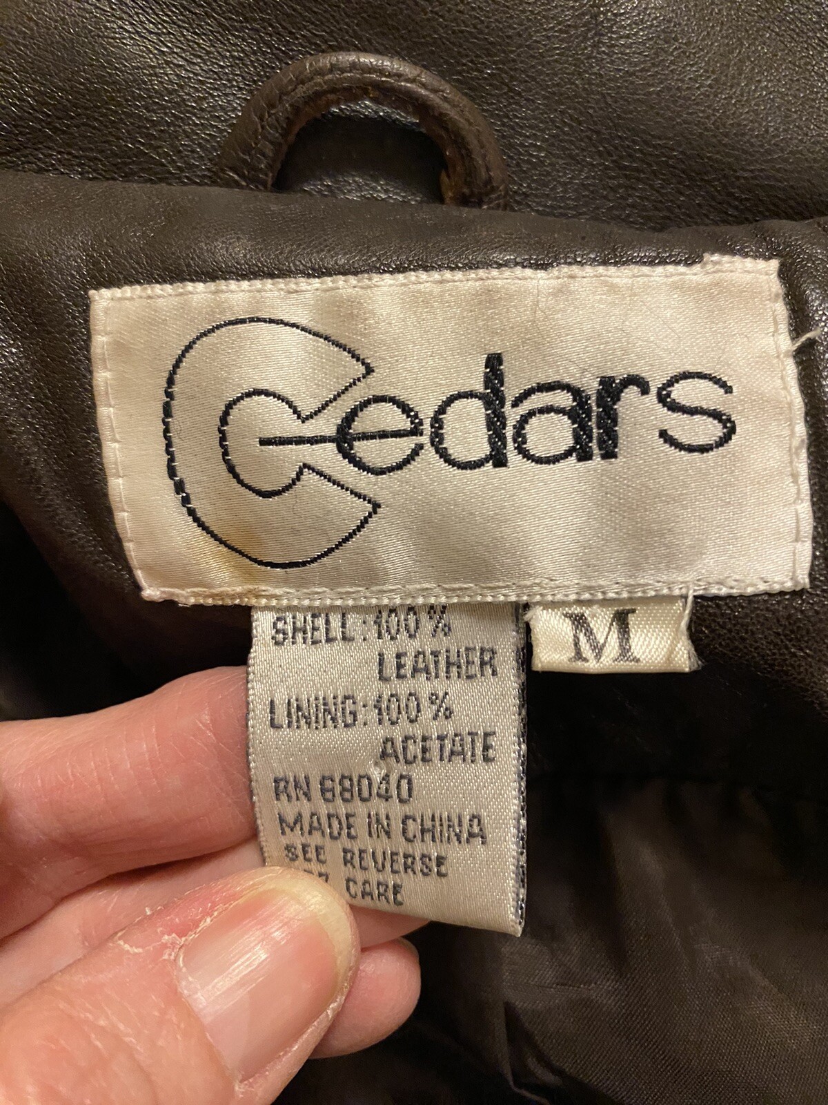 VTG Cedars Moto Zip Jacket Leather Brown Biker 1980s buttery Belted Medium