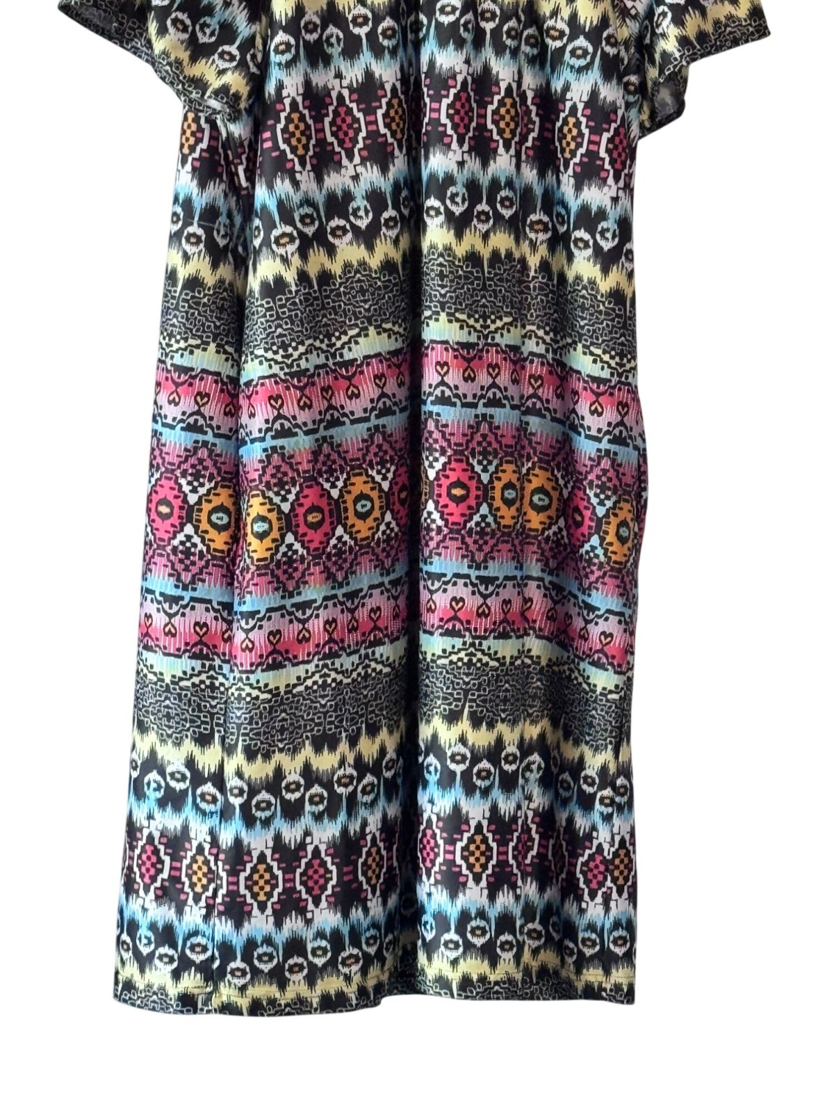 Anthony Richards Housedress Size Medium Tribal Aztec Print Lounger Muumuu With P