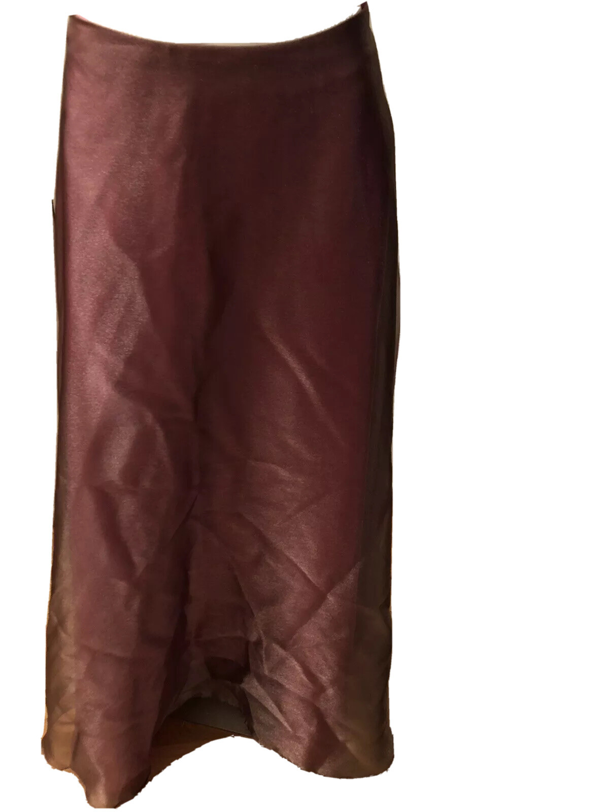 SCALA Long Maxi Flowing Skirt 11 Pink Shiny Poly/Acetate Made In USA