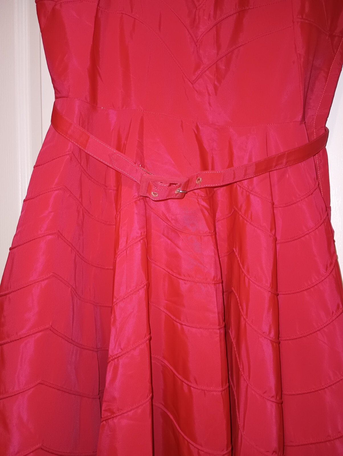 VTG CADILLAC Car Co. Museum Showroom Sweep Circle Gown Dress Circa 50s Taffeta S