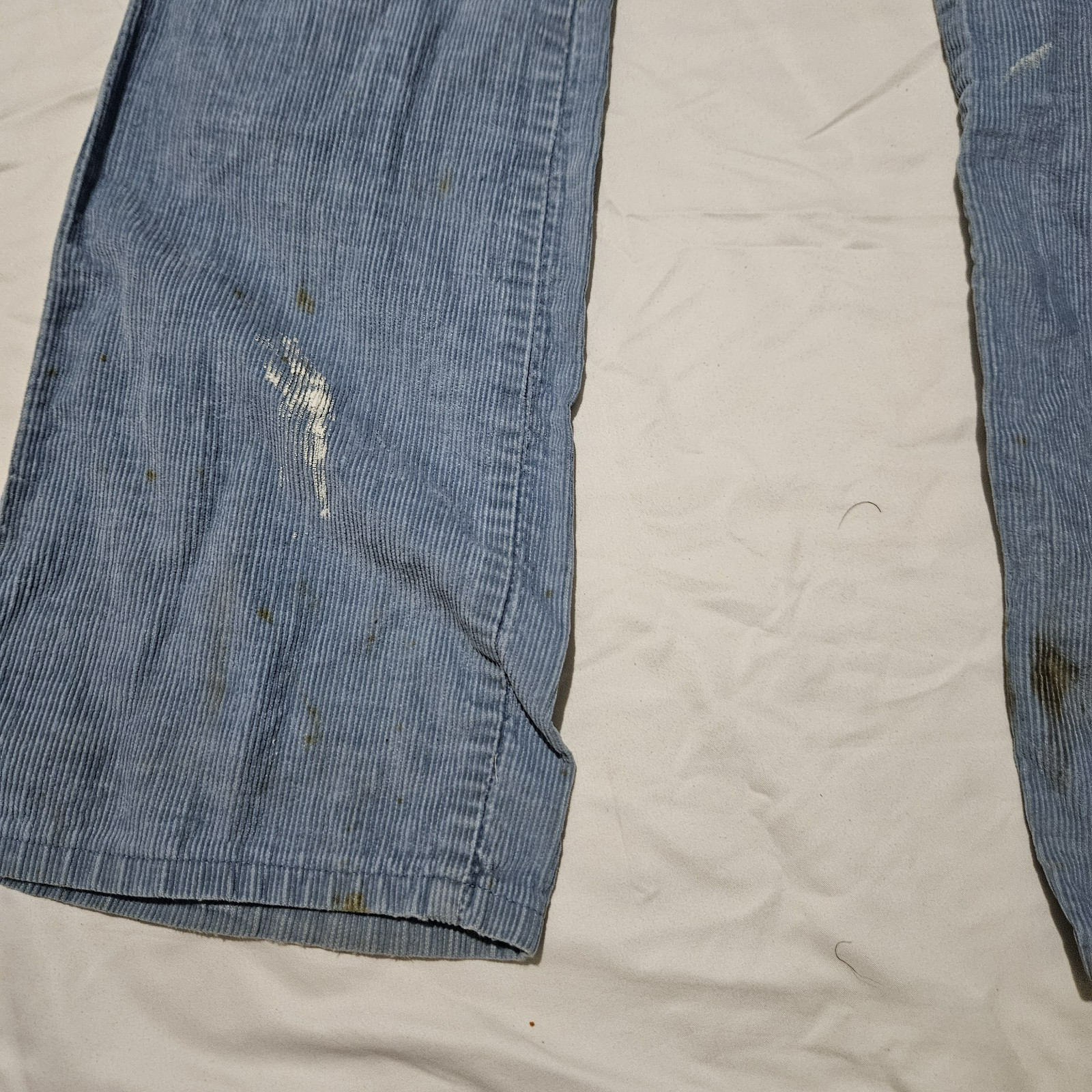 Vintage 1970s Dickies Curduroy Blue Work Pants Size Waist 26 By 29 Inches
