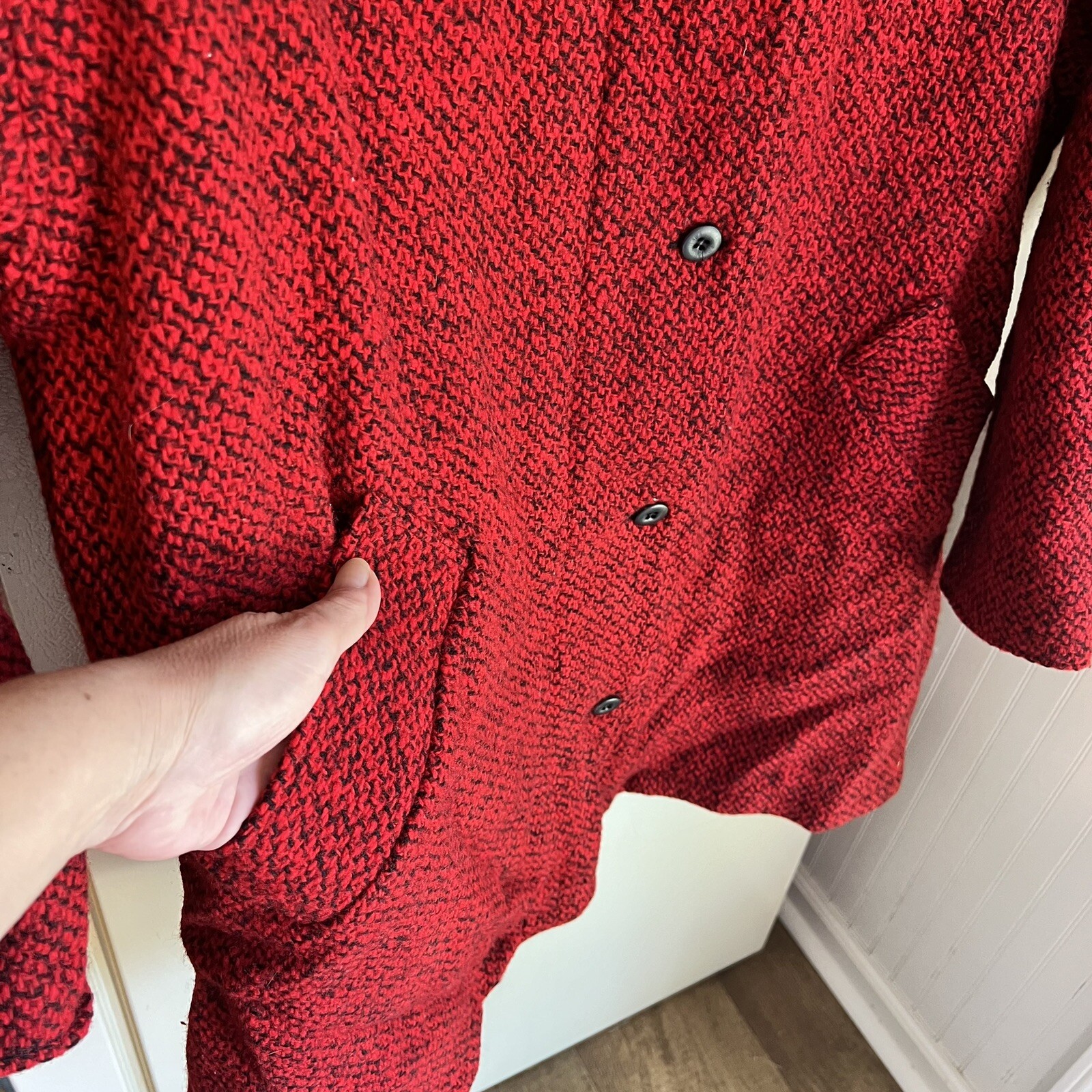 Vintage Woolrich 1980s U.S.A. Made 100% Wool Jacket Women’s Size 2XL Button Up
