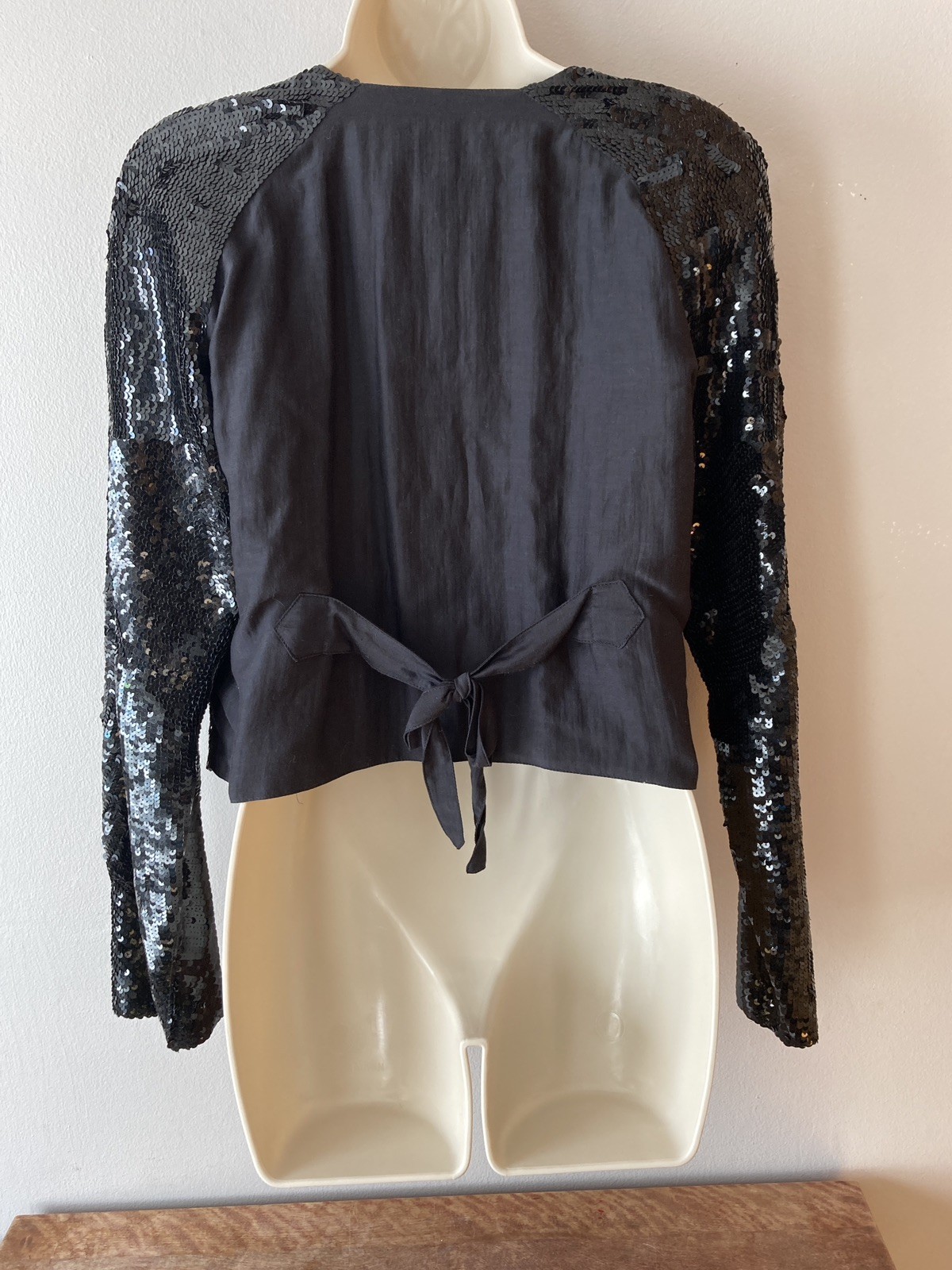 Chloe Vintage 2005 Phoebe Philo Black Sequin Silk Evening Jacket NWT Size 40