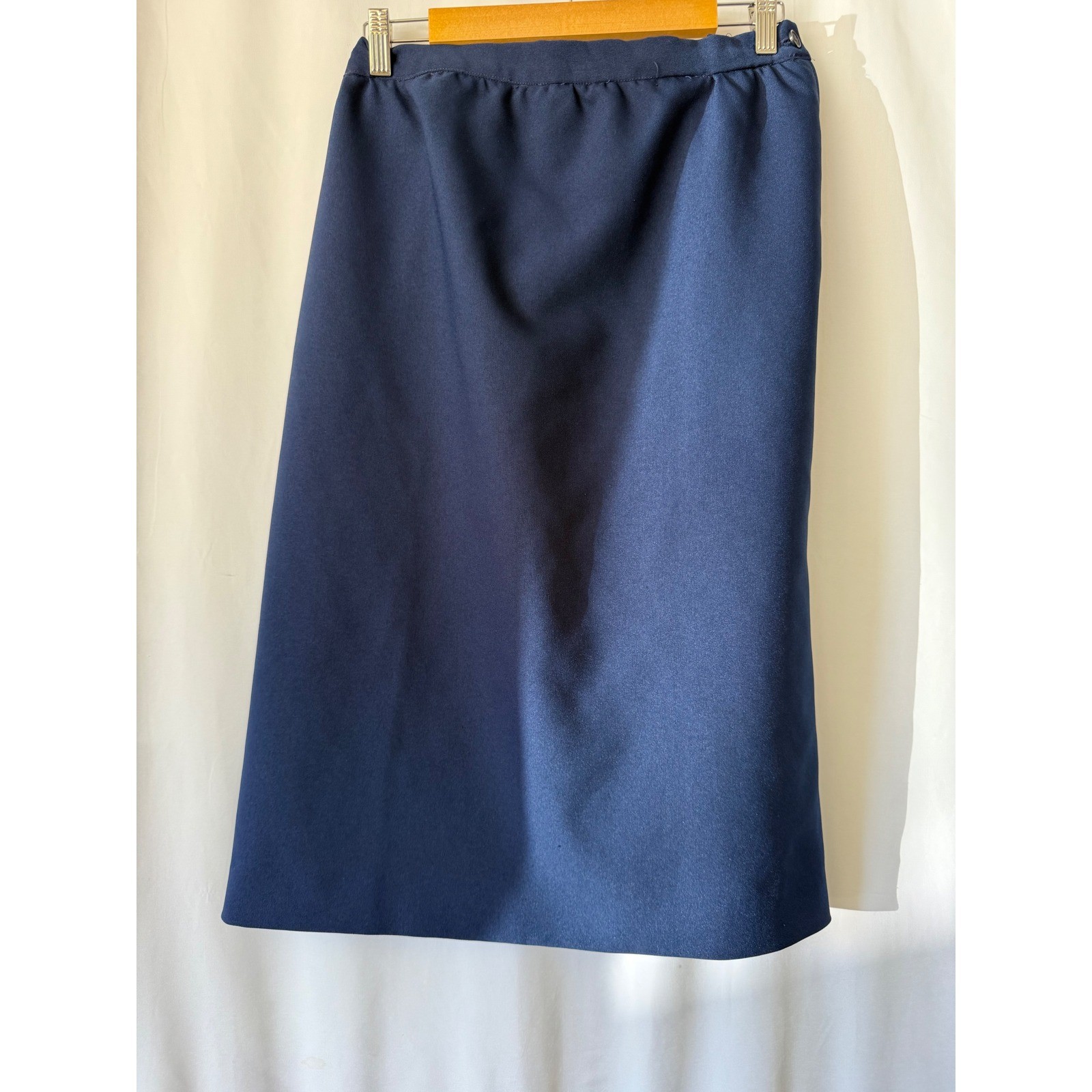 Smith & Jones Vintage Navy Blue Midi Skirt Size 16 Made in USA Pencil Straight