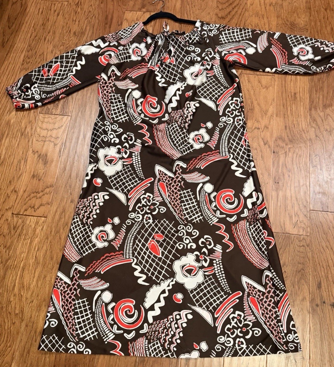 Vintage 1970s Brown White Red Caftan Dress One Size – Mrs Roper