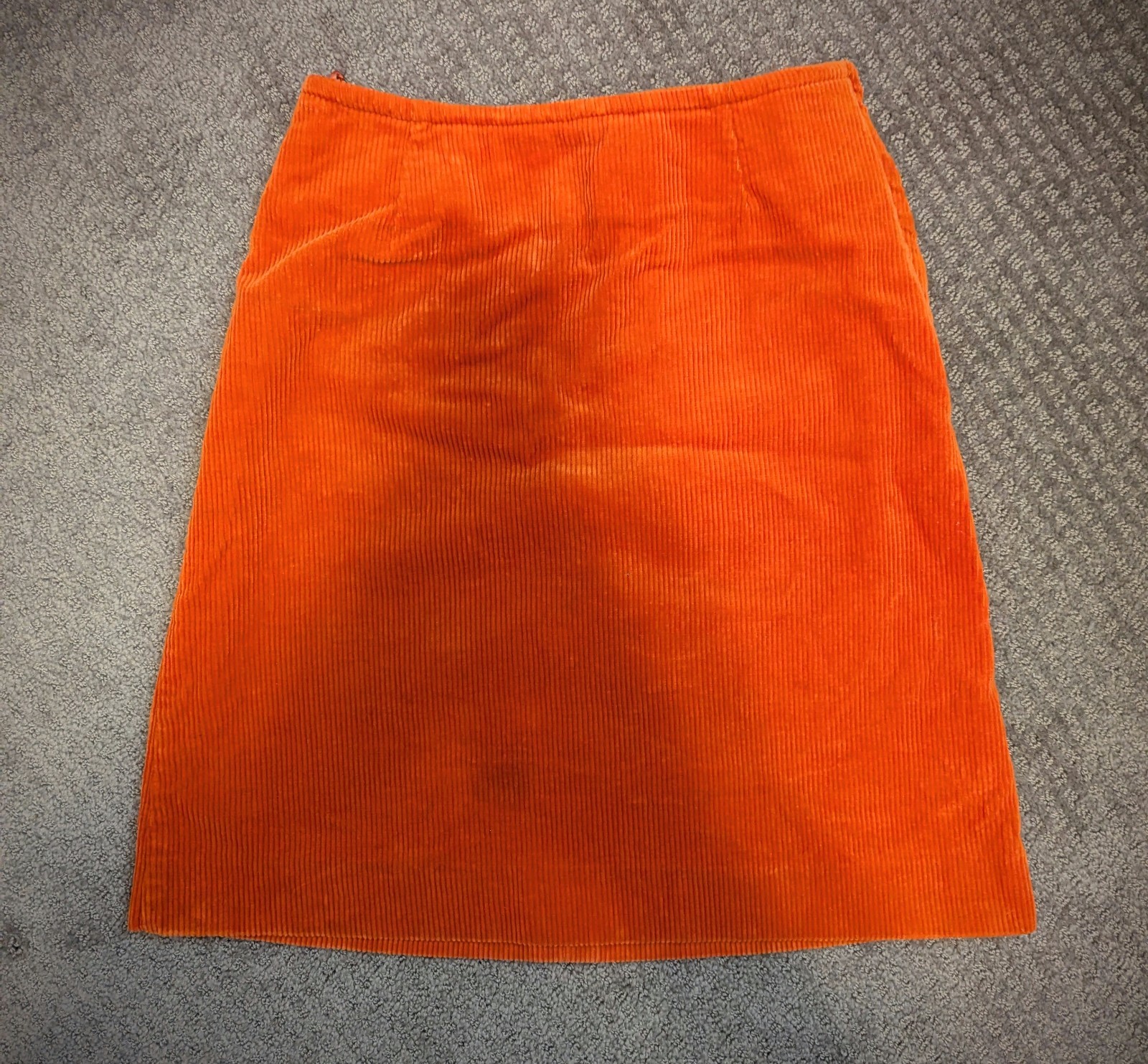 Vintage 1970s Corduroy Orange Skirt Concord By Rembrandt Made In England