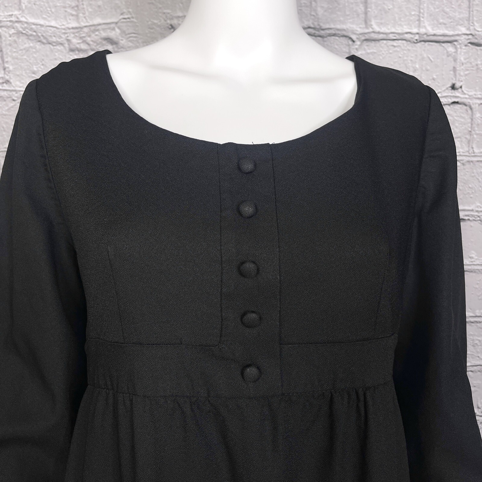Vintage Modesty Costume Dress No Brand Thick Black Long Puff Sleeve Theatre