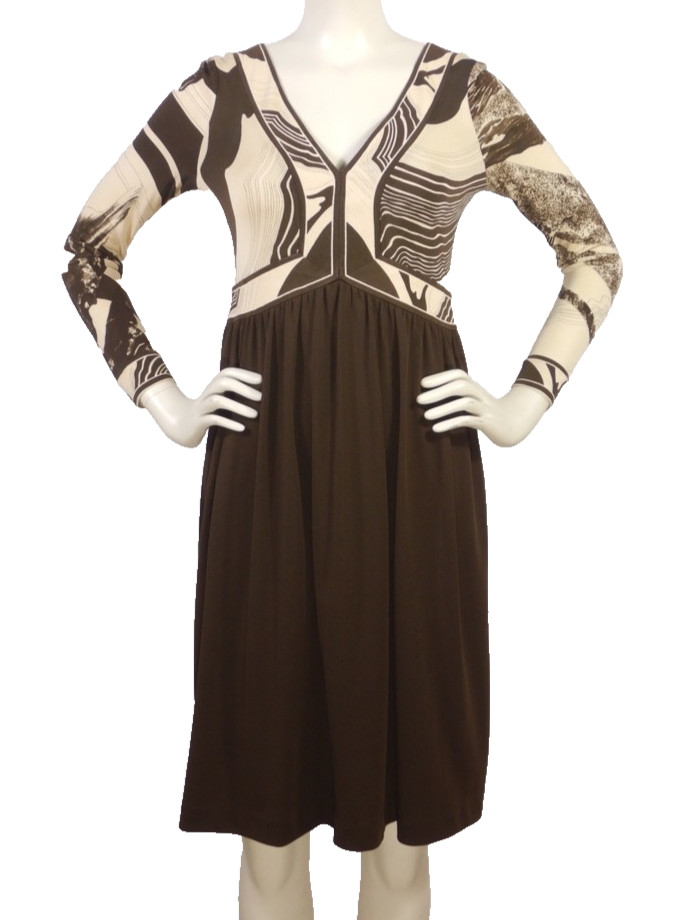 Vintage Leonard Paris Long Sleeve Brown Dress