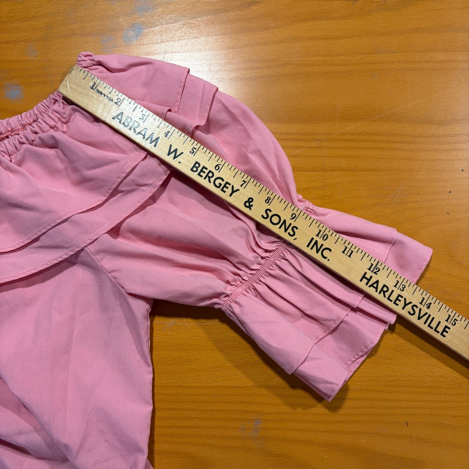 Malco Modes Mauve Pink Off Shoulder Ruffle Blouse Vintage 80s M Ren Fair Cottage