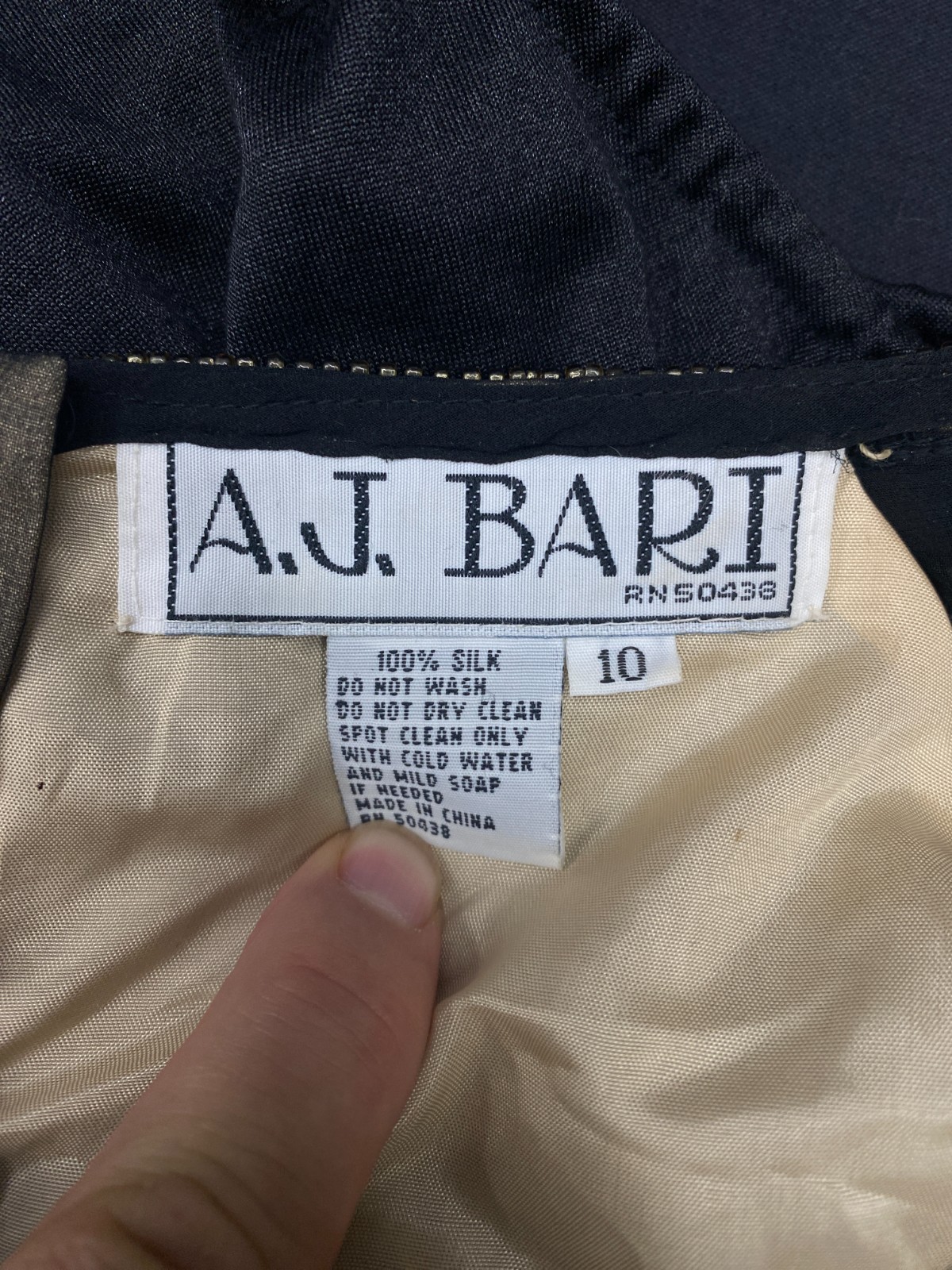 A J Bari Vintage GOLD 100% SILK Bodysuit SIZE 10 RN50438 B29