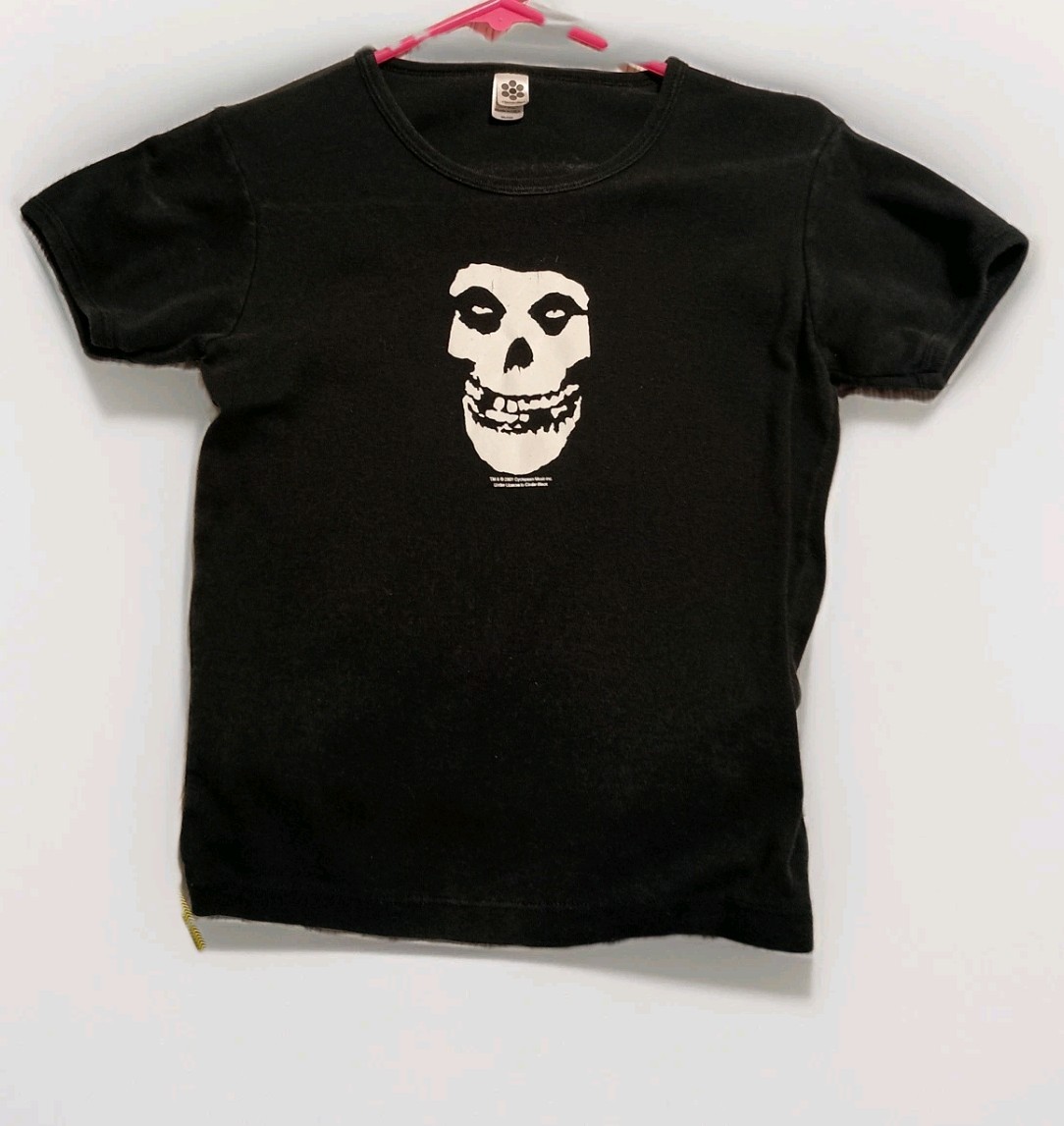 Vintage 2001 American Apparel Classic Girl Tee Misfits Fiend Skull, Size Medium