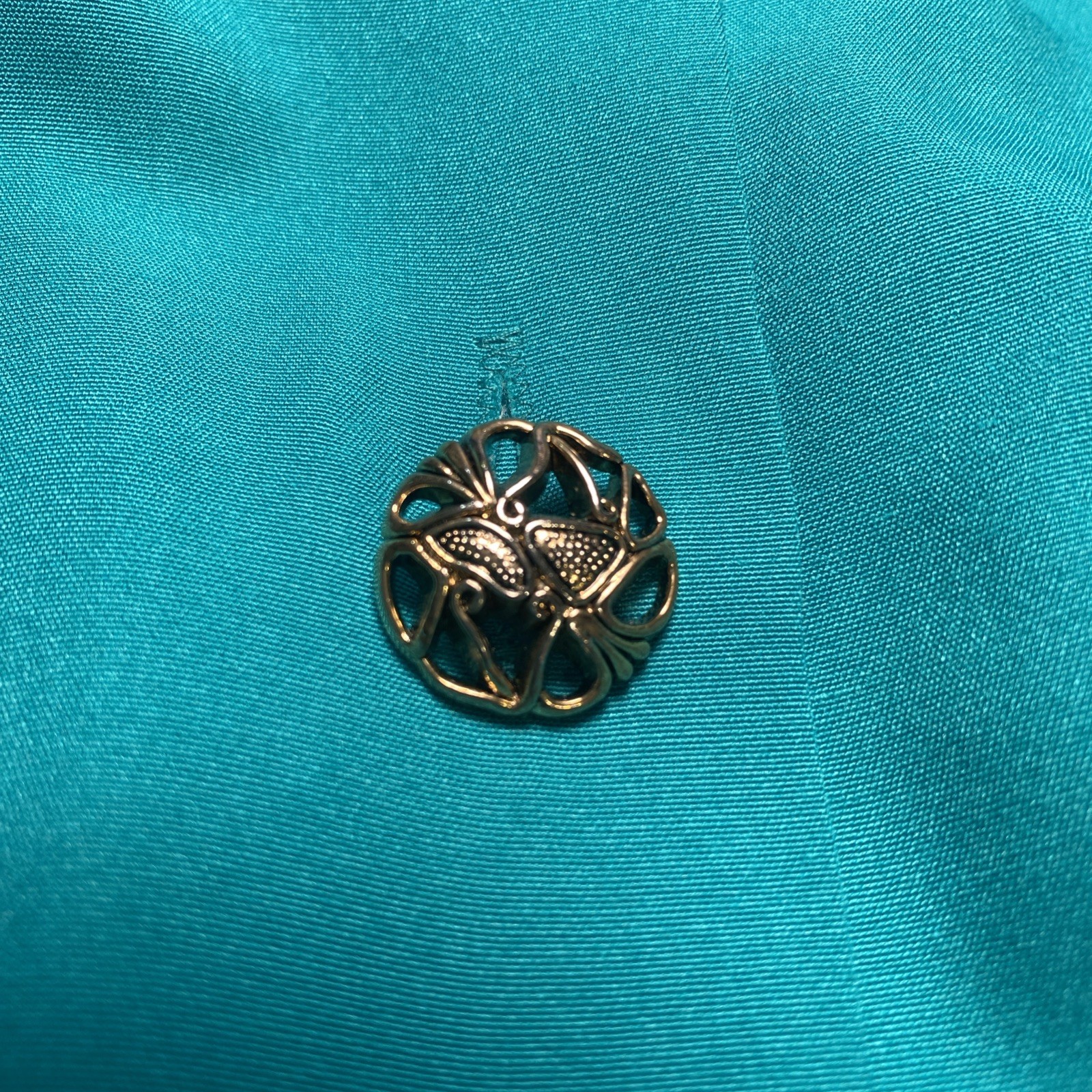 VTG Joanna Teal Green 80’s/90’s Large/ Xl 20W Blouse Brass Buttons