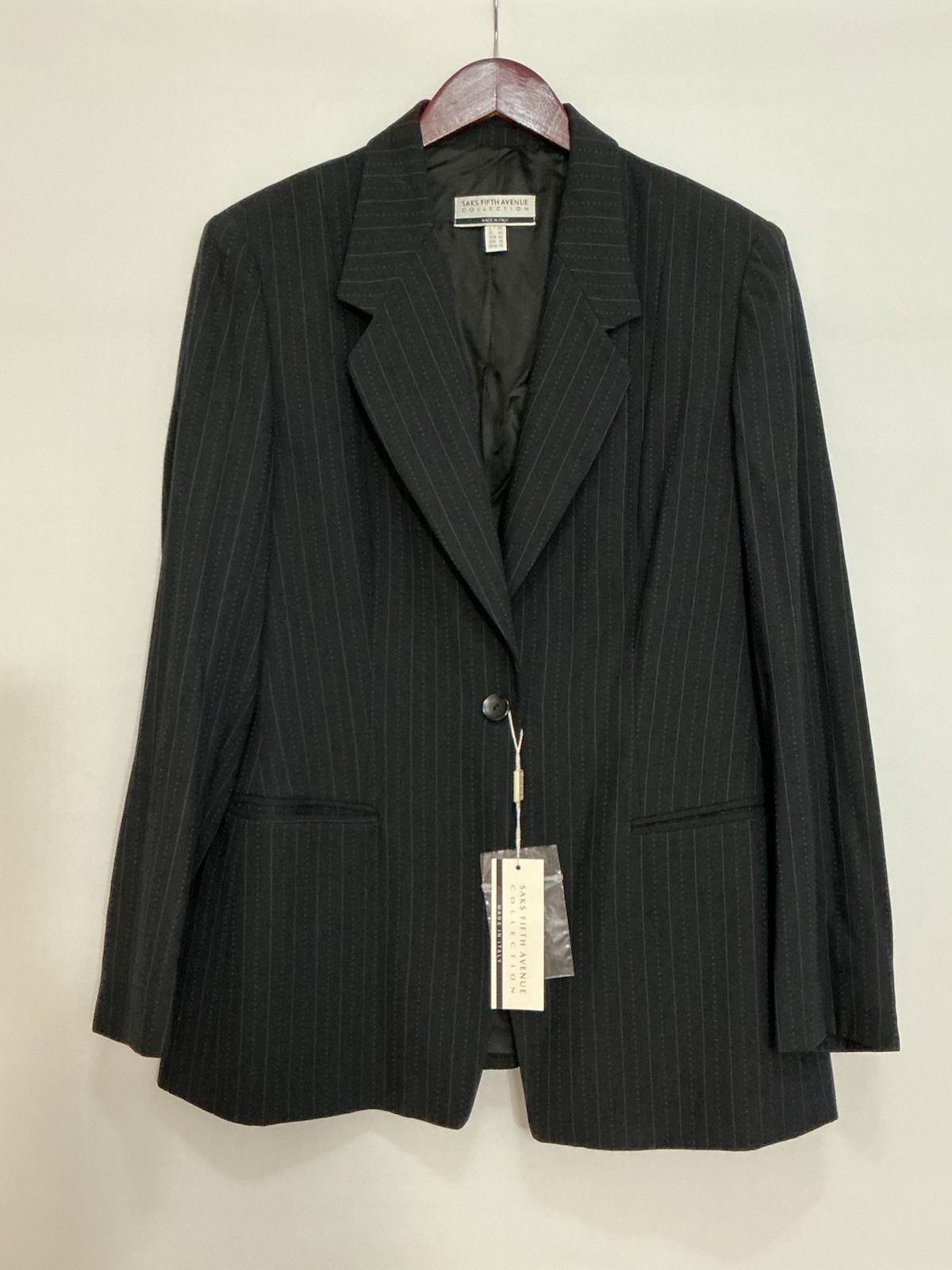 NEW Vintage Saks Fifth Avenue Women’s 16 Wool Suit Jacket Italy-Deadstock