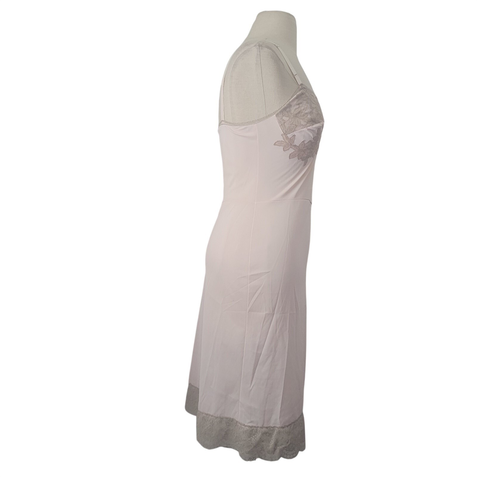 Vintage Charmode Sears Nylon Lace Full Slip Dress Sz 32 Pink Romantic Coquette