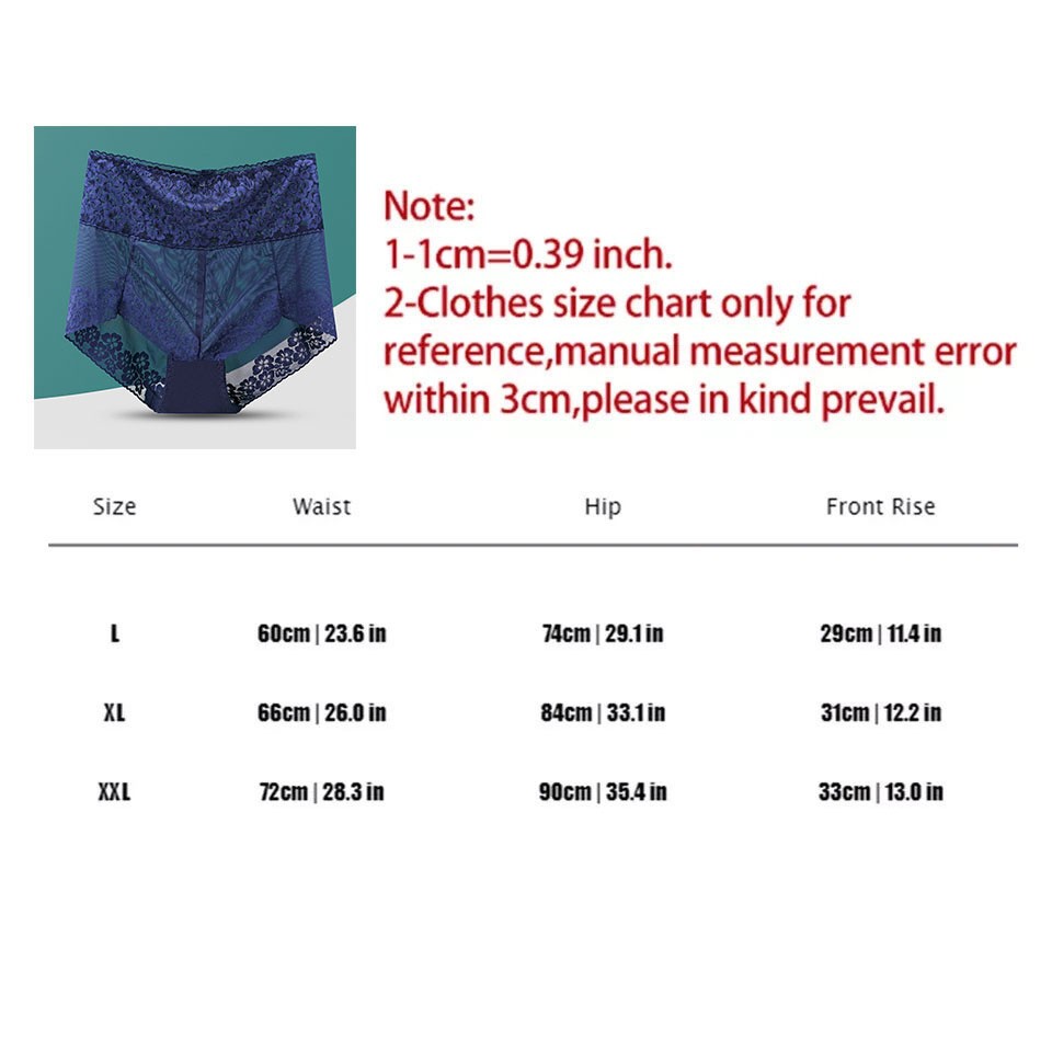 3X Women High Waist Knickers Briefs Lady Lace Seamless Underwear Panties L-2XL