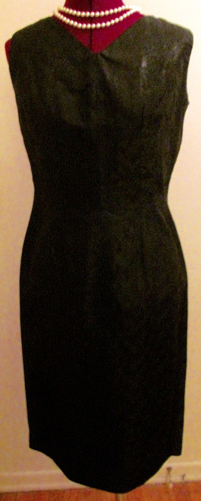 Vintage ALICE of CA 1950s black brocade bomshell sleeveless dress 36-30-40 ILGWU
