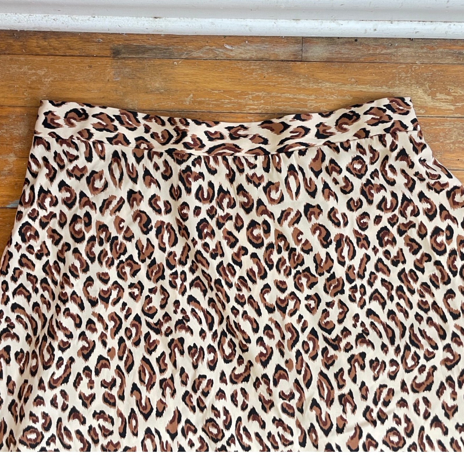 Vintage Leopard Maxi Skirt Size 2X (20W) 35-37″ Waist 1990s Animal Print Long
