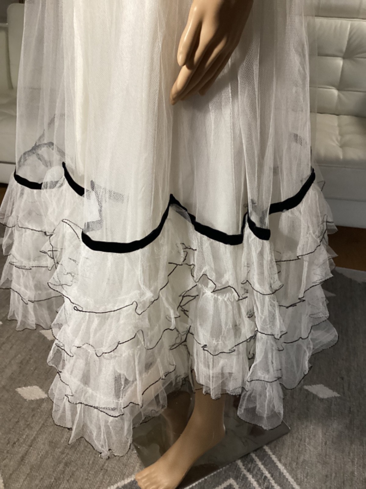 Vintage 1950’s Will Steinman Original Black & White Tulle Strapless Party Dress