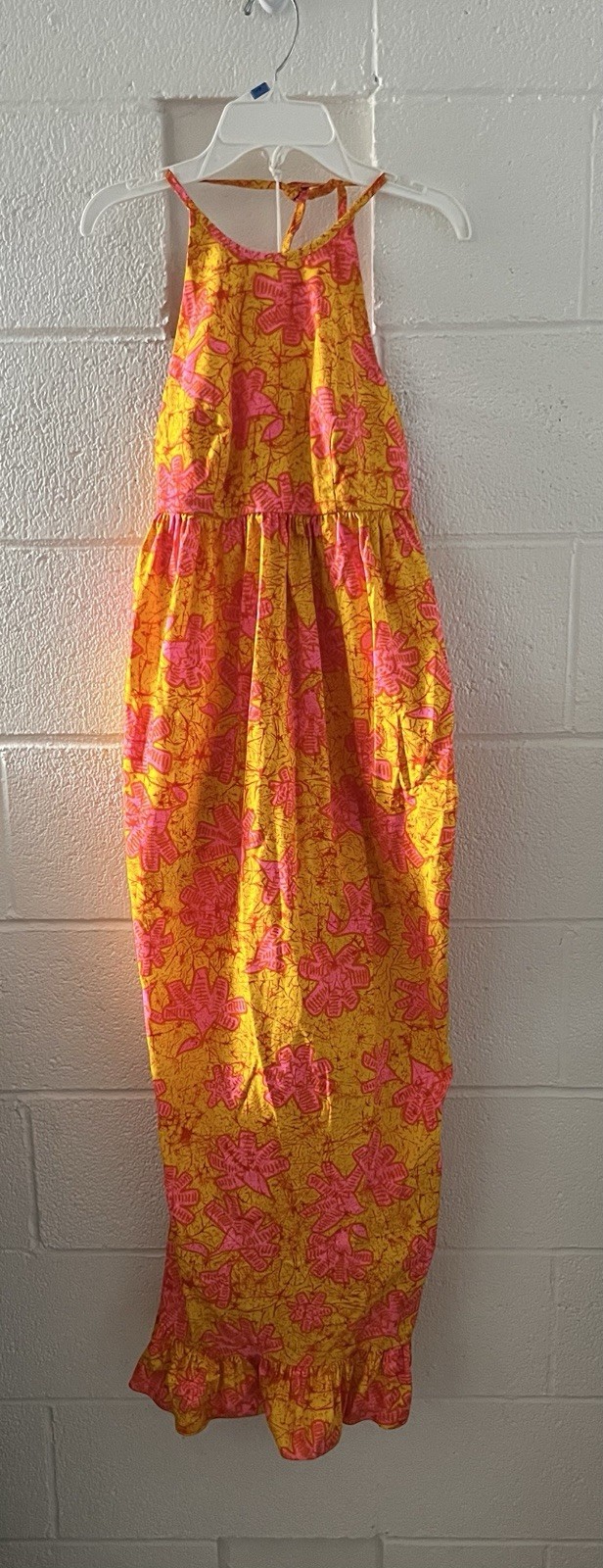 Liberty House by Nalii Maxi Dress Yellow Pink Floral Sleeveless Regular Size