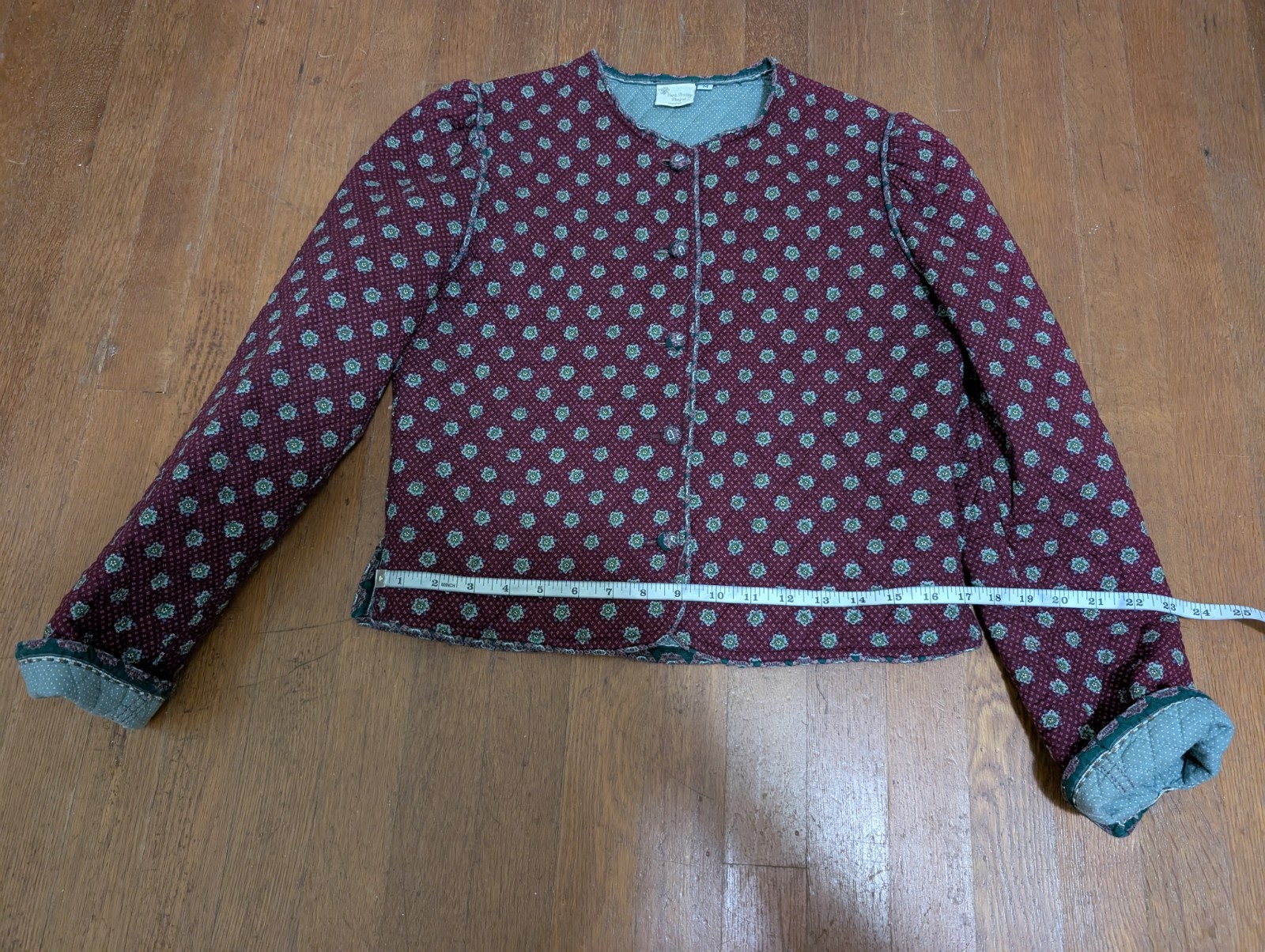 Vintage 80s Vera Bradley Quilted Jacket Tank Skirt & Sash Set Medium Maroon