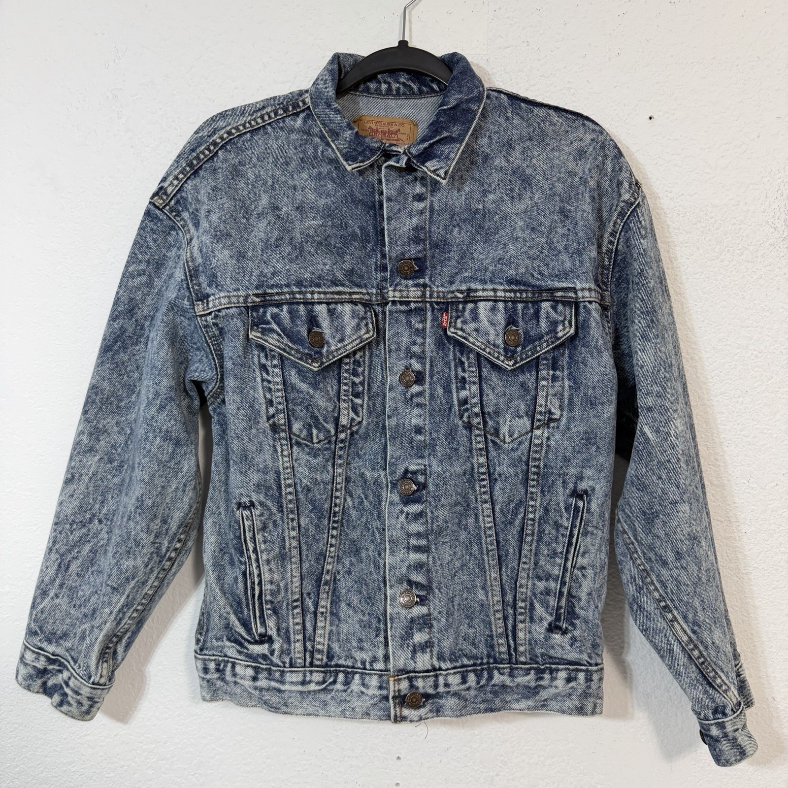 Vintage 80’s Levi’s Type III Acid Wash Denim Jean Jacket Trucker USA Women Sz XL