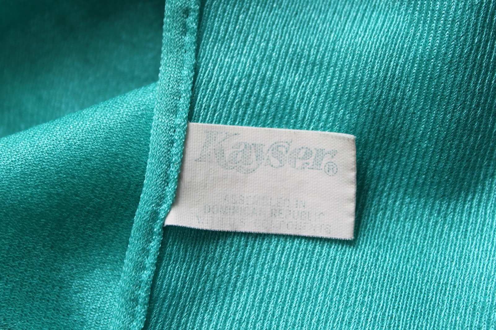Vintage 70’s Kayser Long V-neck Sleeveless Light Green Nightgown L